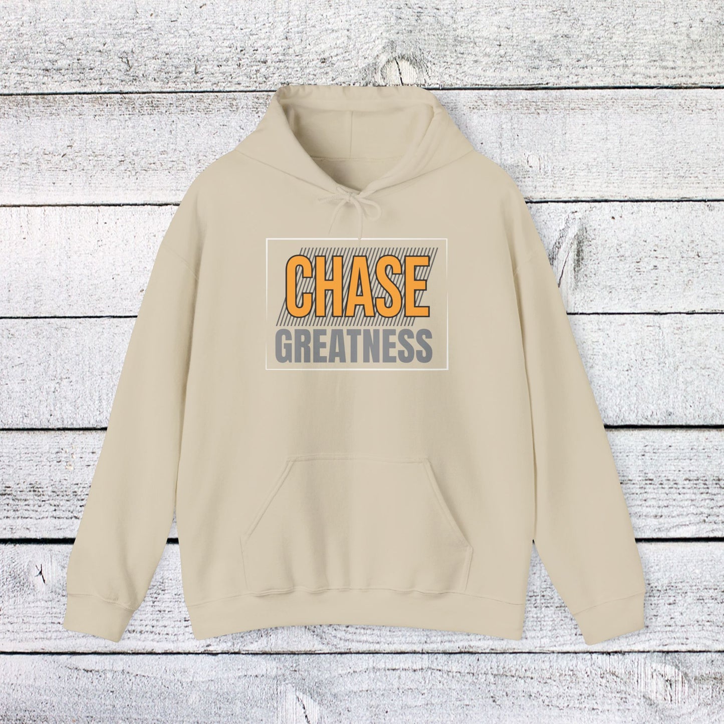 unisex heavy blend™ hooded sweatshirt - chase greatness - bold motivation quote