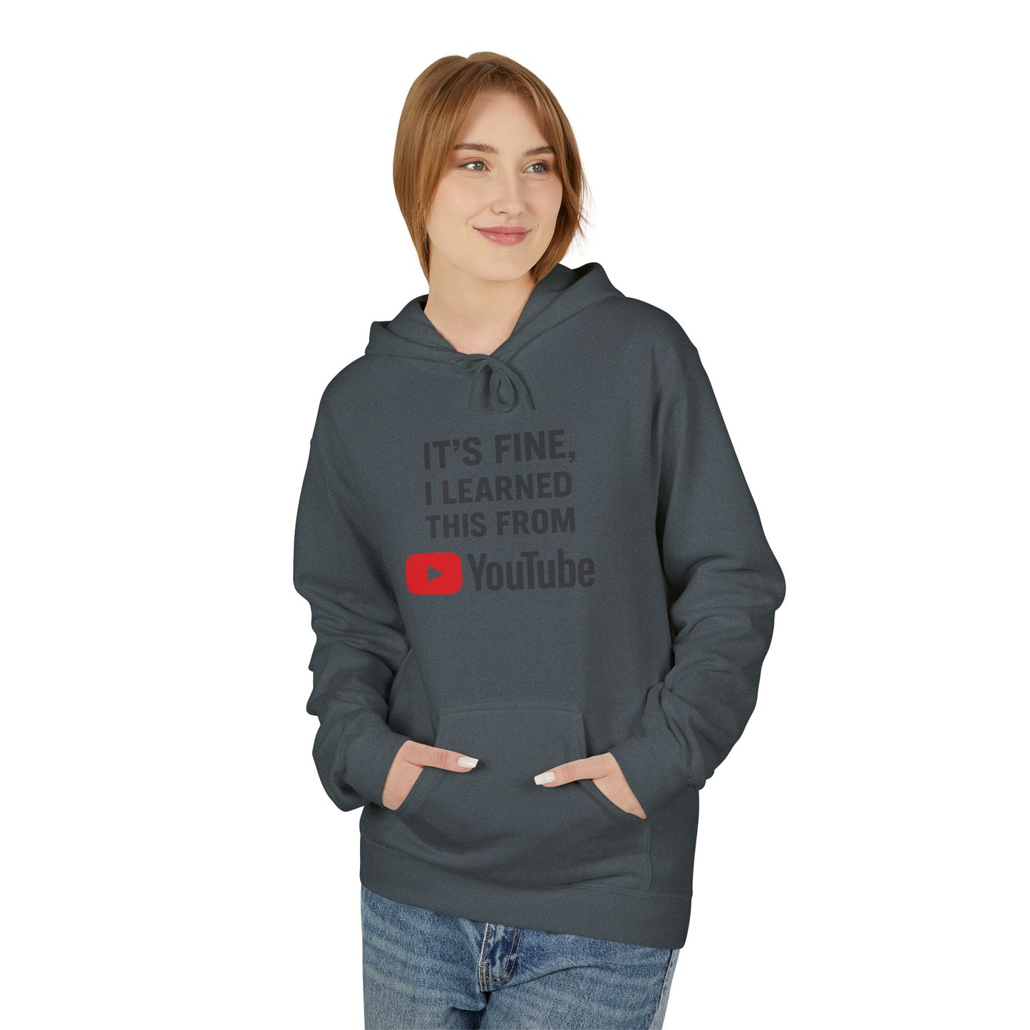 unisex softstyle hoodie - 'i learned this from youtube'