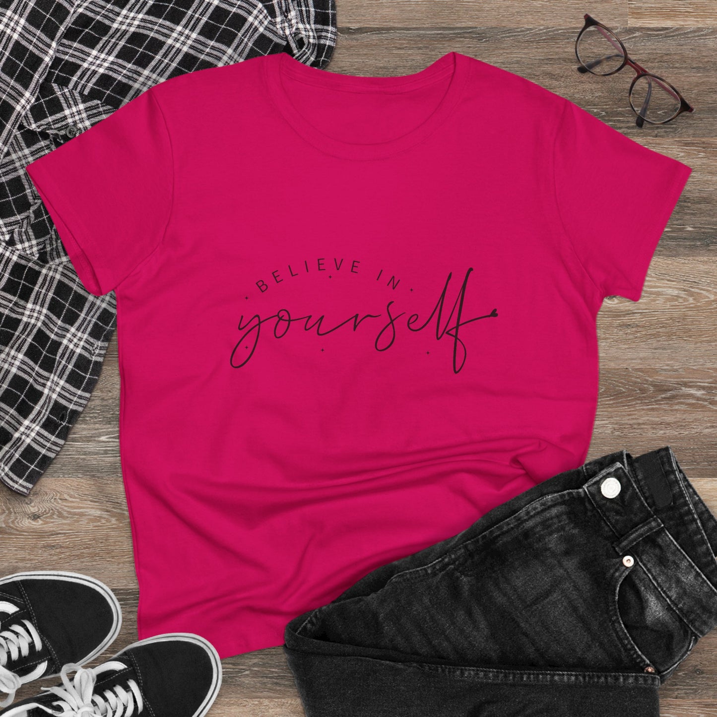 women's cotton tee: believe in yourself design