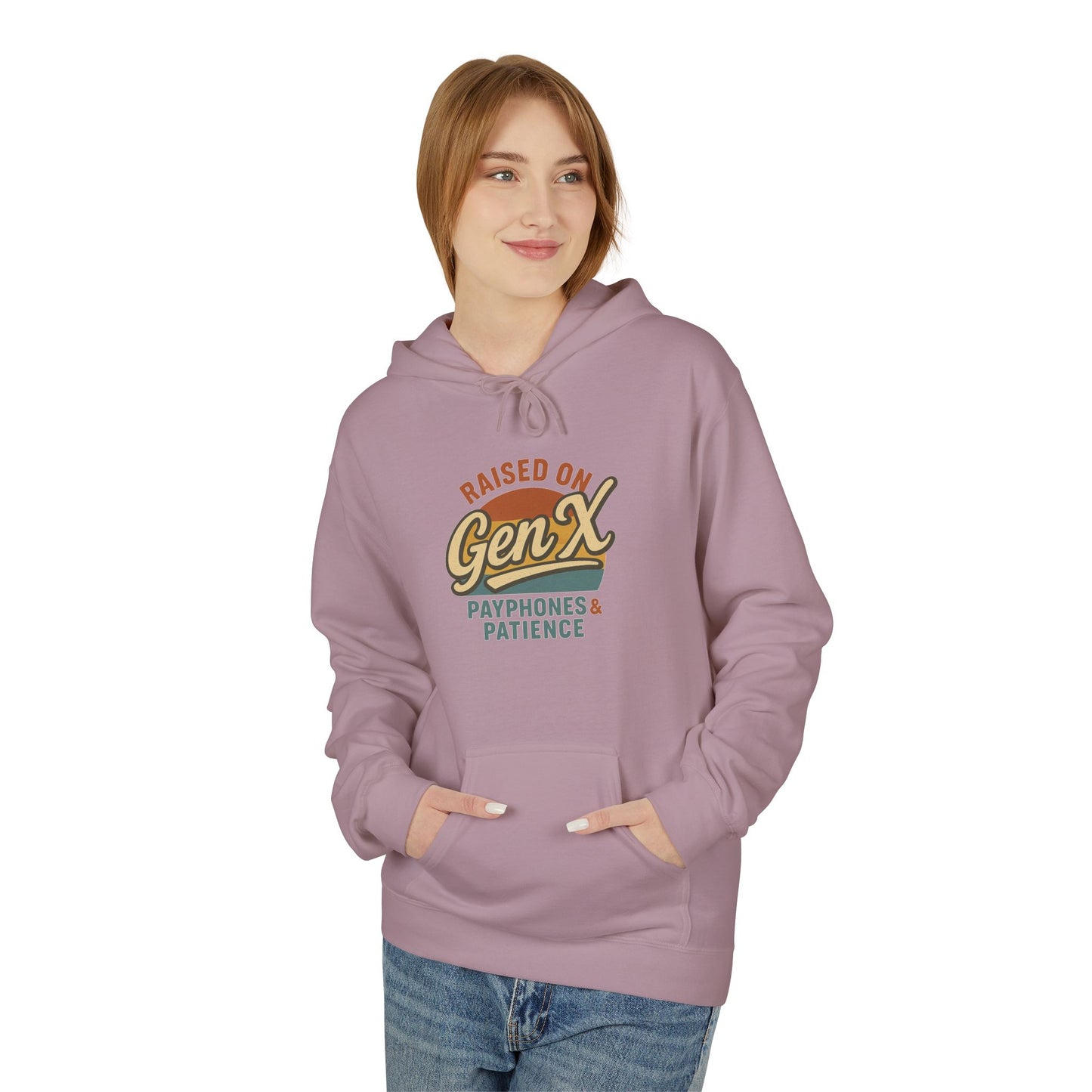 unisex softstyle hoodie - raised on gen x design