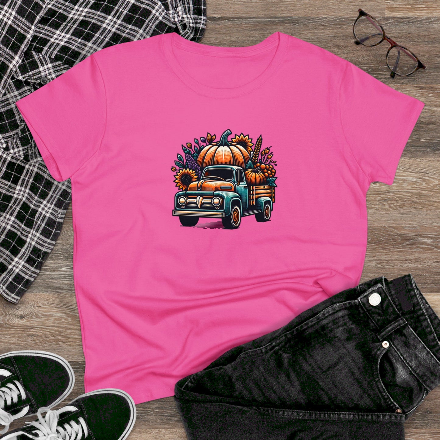 womens t-shirt - pumpkin truck!