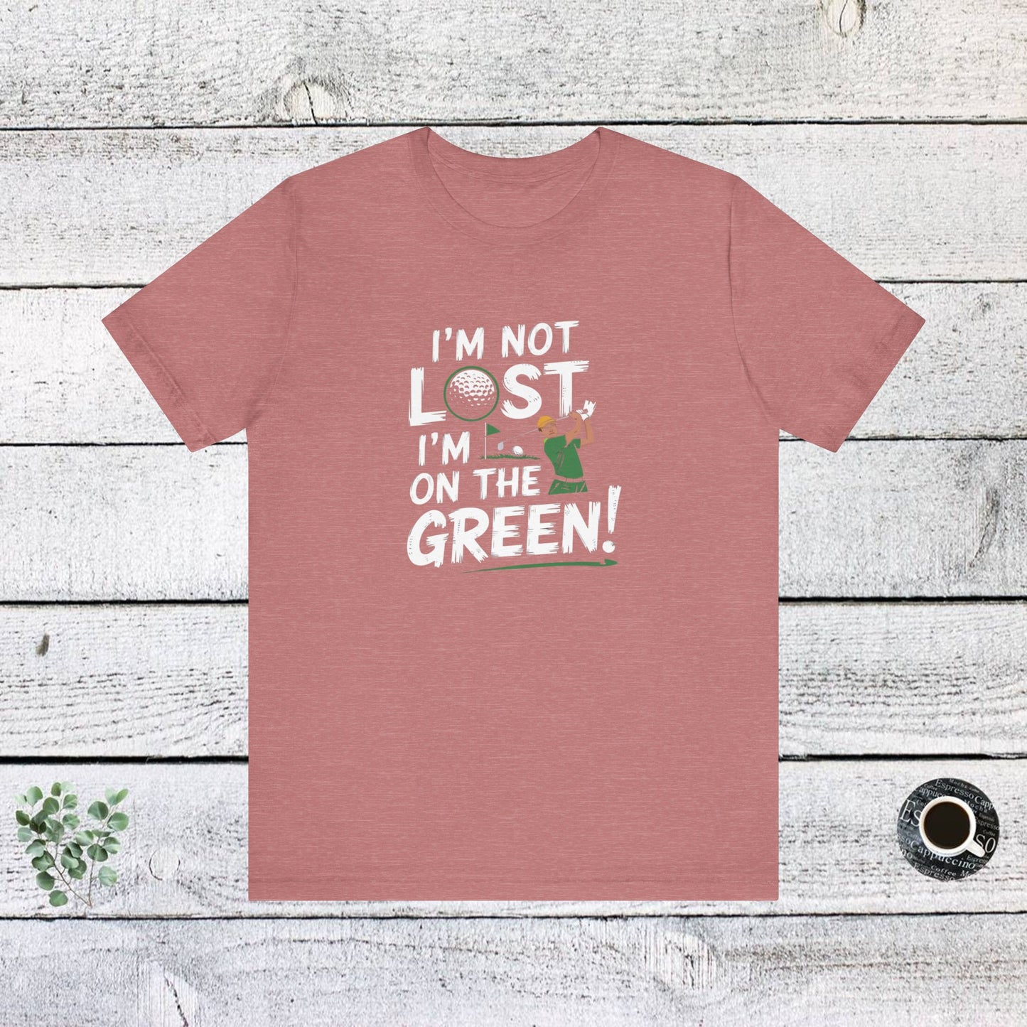 men & women golf t-shirt: on the green! unisex golf t-shirt