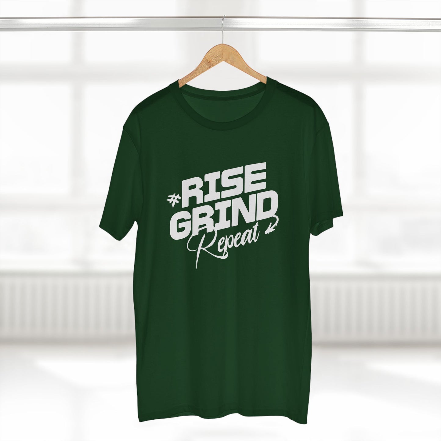 adult staple tee - rise, grind, repeat - hustle daily motivation