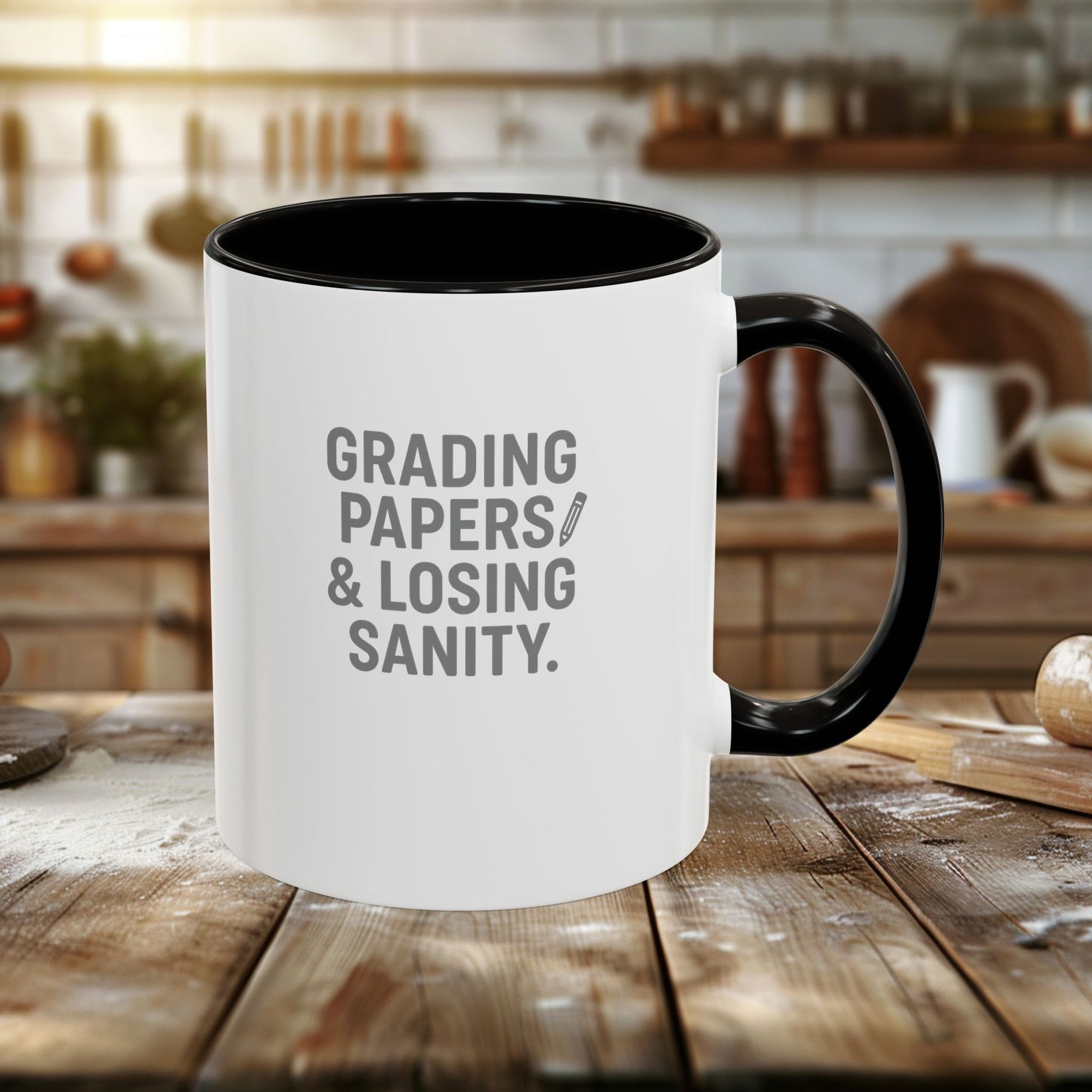 colorful grading papers & losing sanity mug – perfect gift for teachers. teachers with attitude.