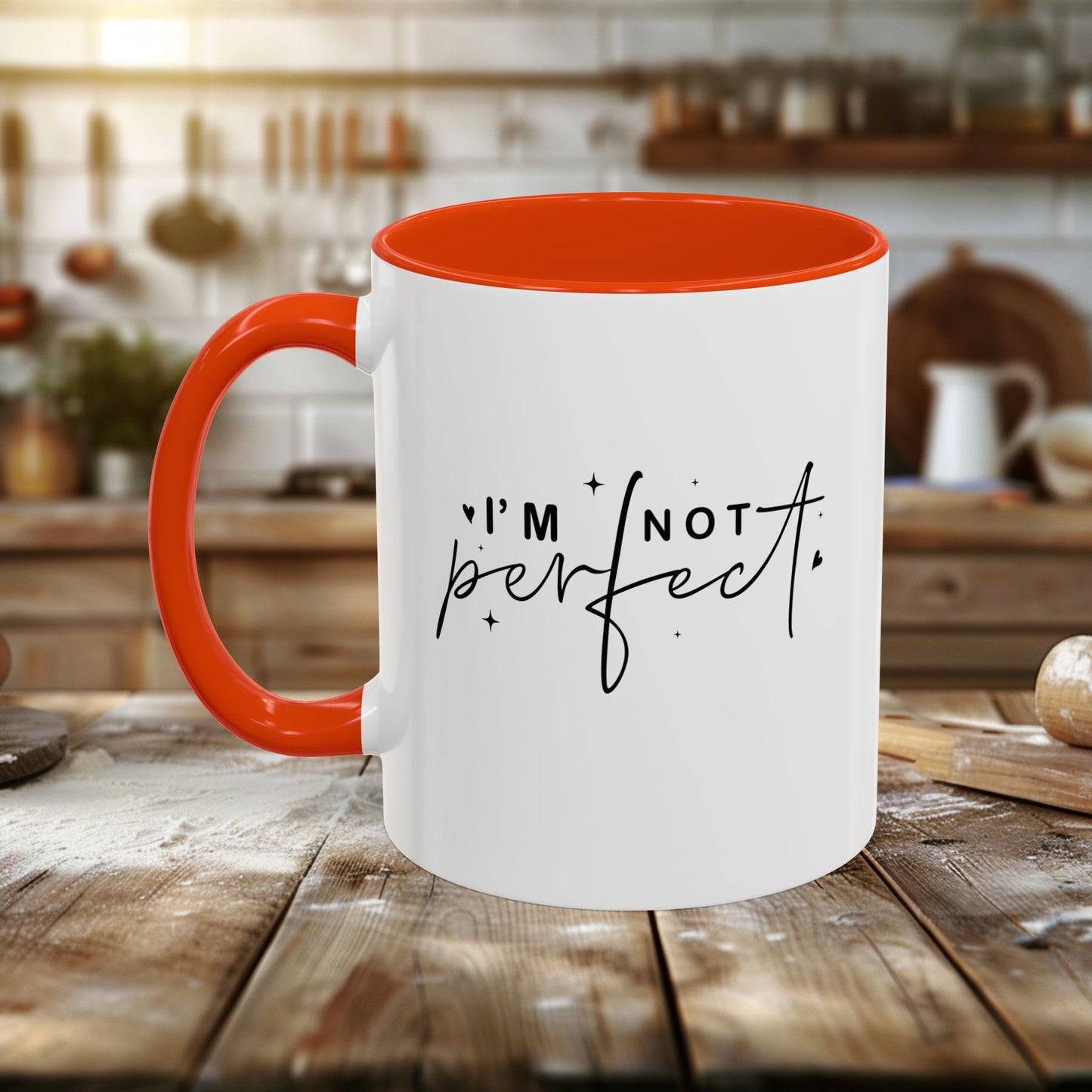 colorful mugs (11oz, 15oz) - i’m not perfect - self-acceptance quote