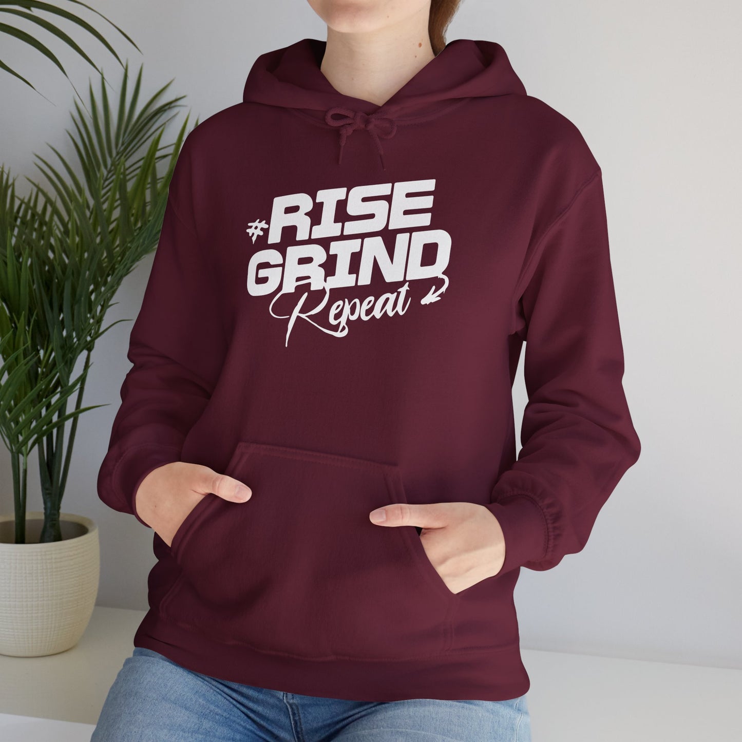 unisex heavy blend™ hooded sweatshirt - rise, grind, repeat - hustle daily motivation