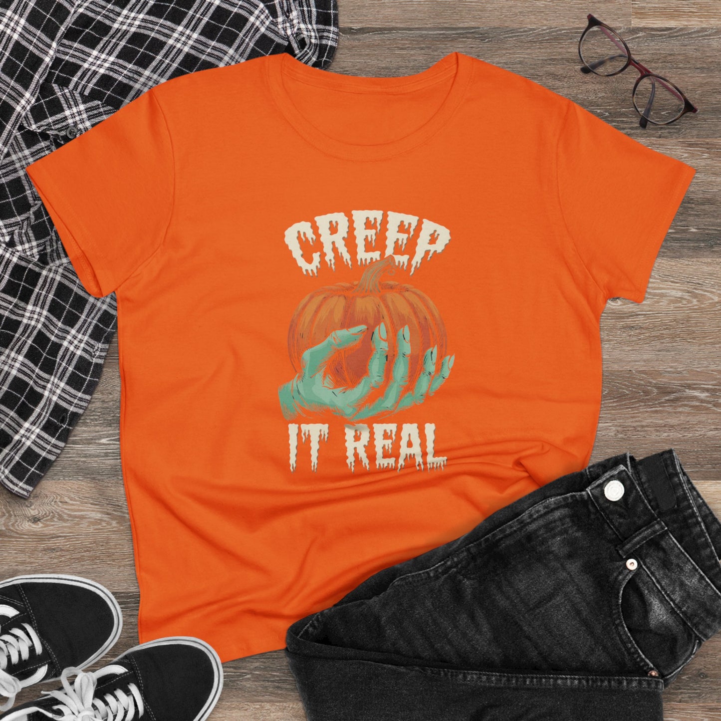 women's t-shirt, women's tee, halloween, funny gift, creep it real!