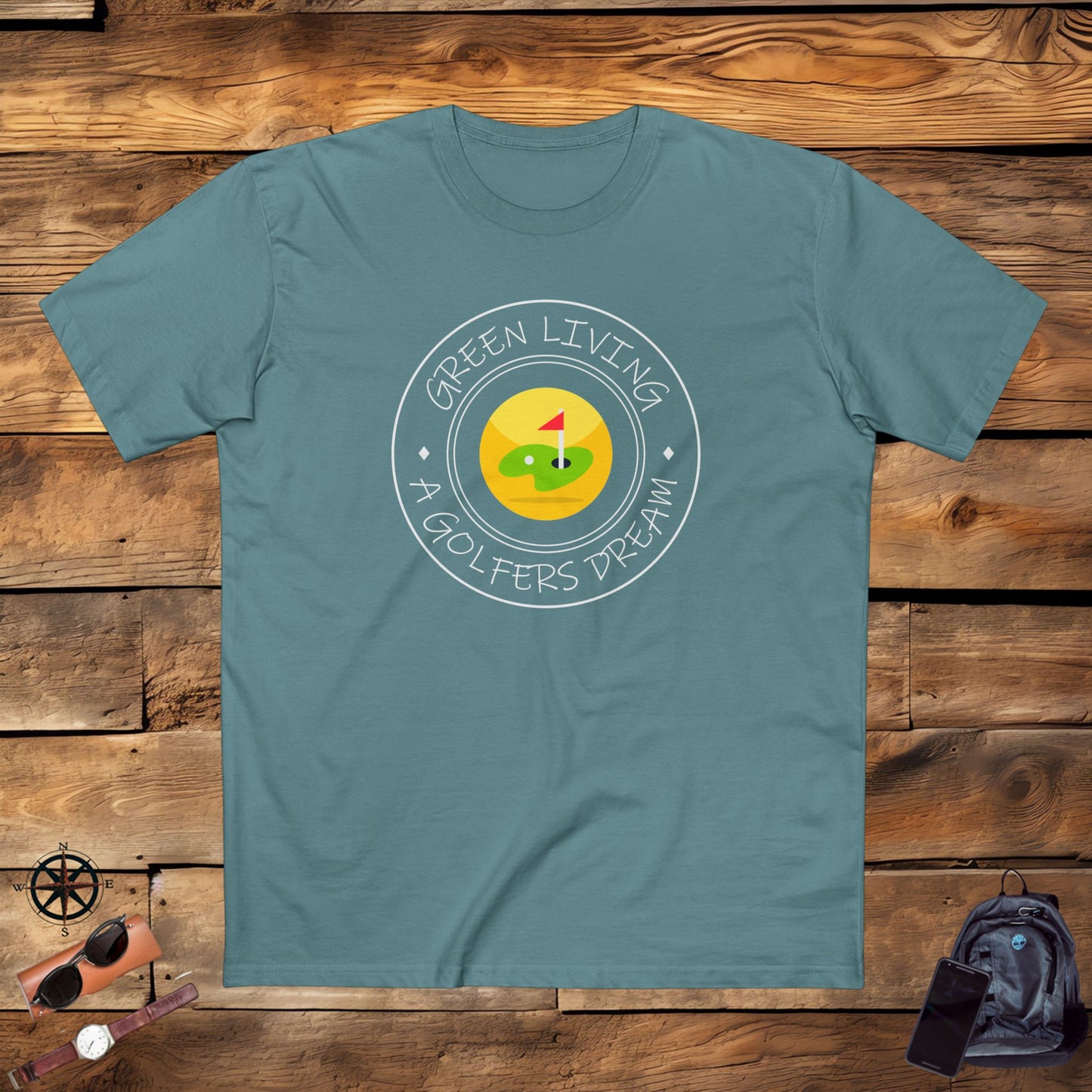 men's t-shirt - green living a golfers dream