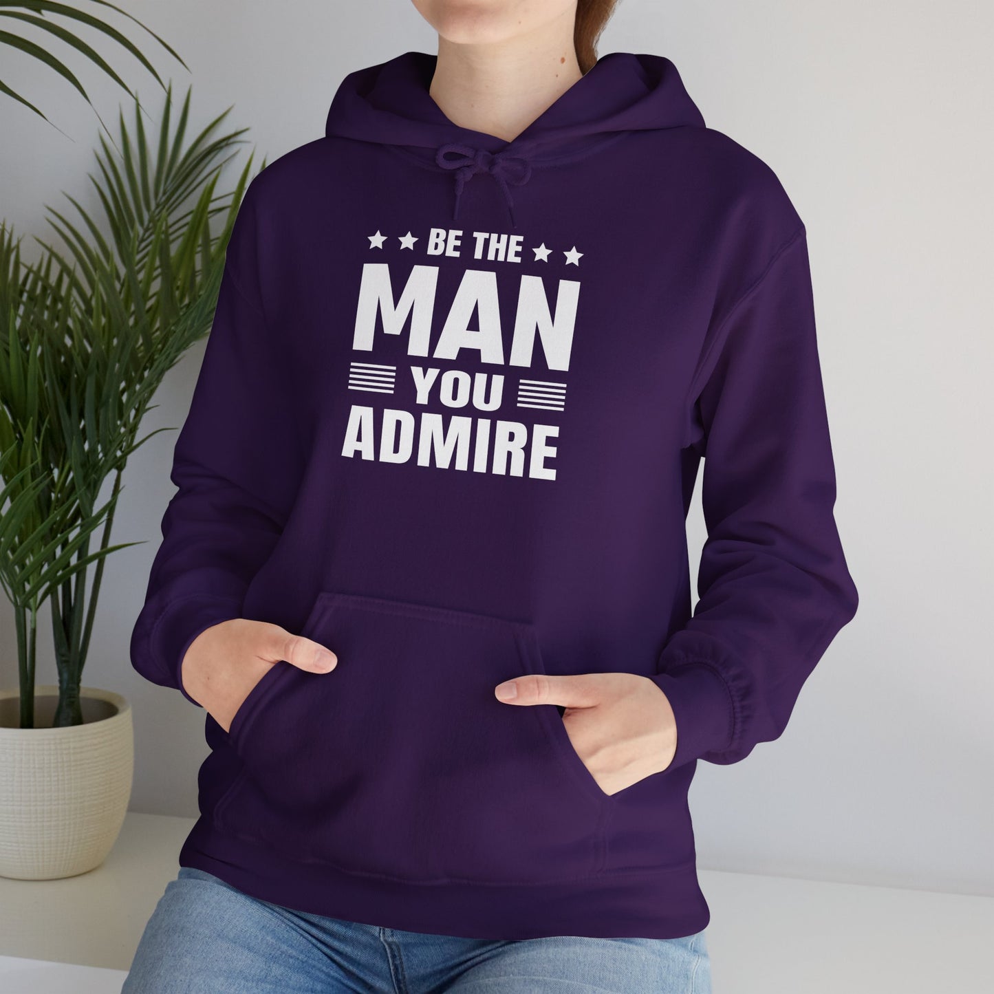 unisex heavy blend™ hooded sweatshirt - be the man you admire - self-improvement quote