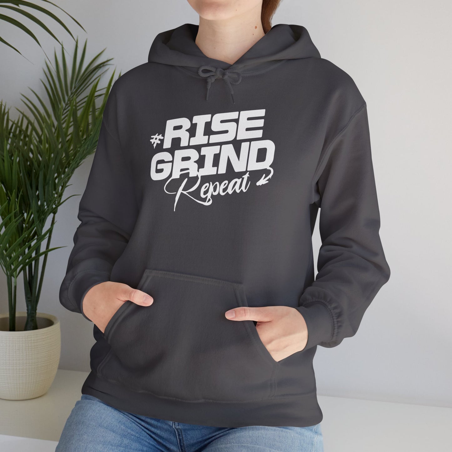 unisex heavy blend™ hooded sweatshirt - rise, grind, repeat - hustle daily motivation