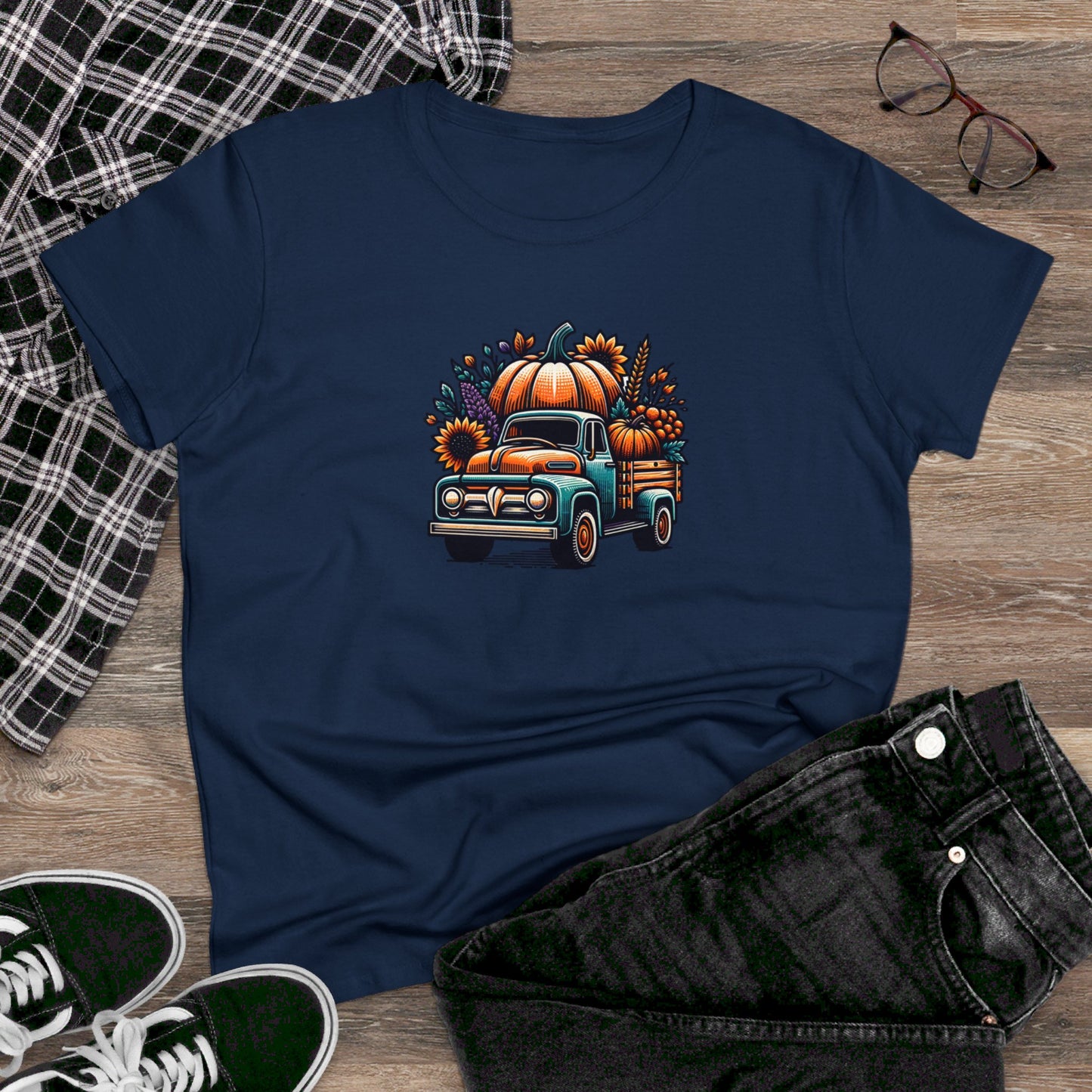 womens t-shirt - pumpkin truck!