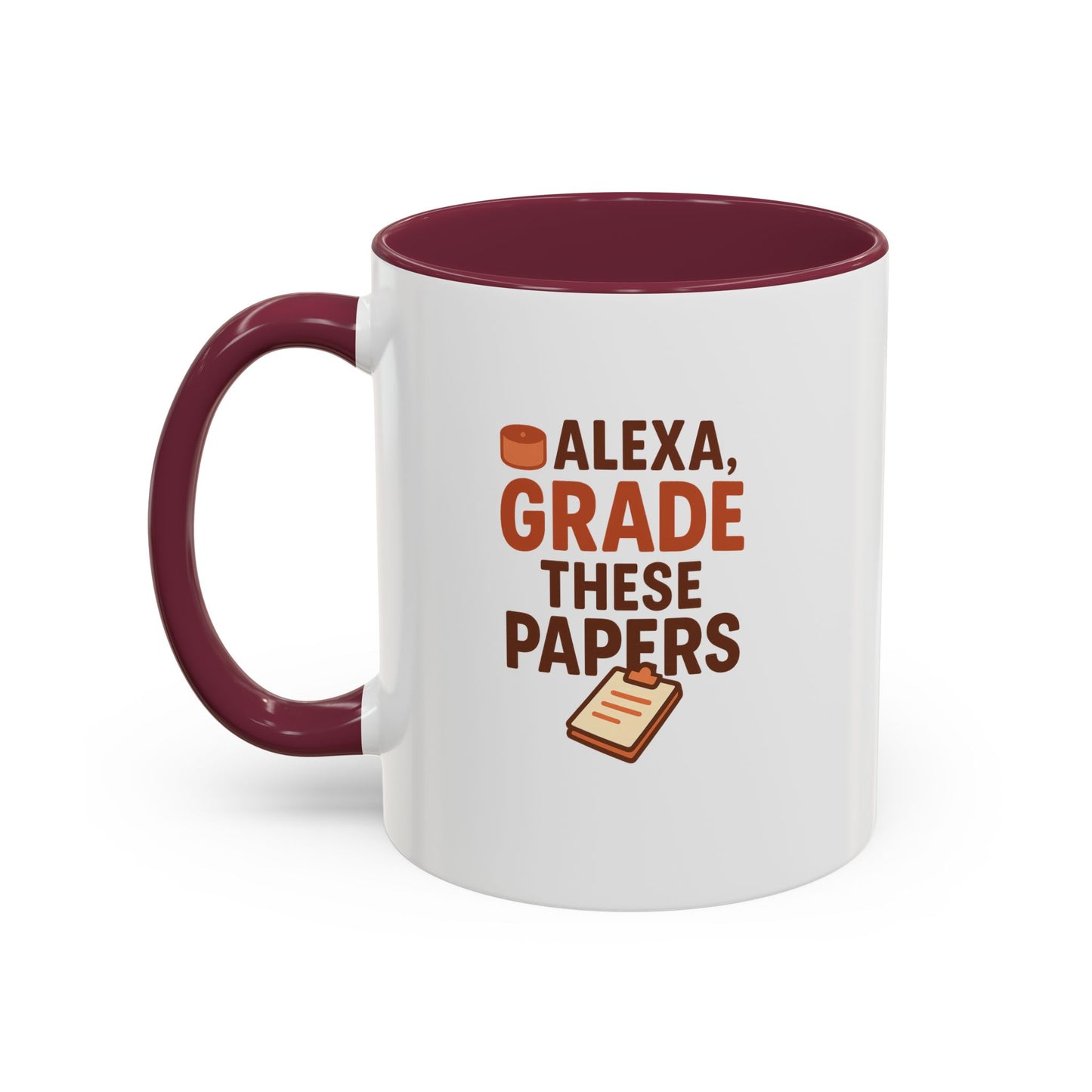 funny coffee mug - 'alexa, grade these papers' - colorful ceramic cup for teachers and students. teachers with attitude.