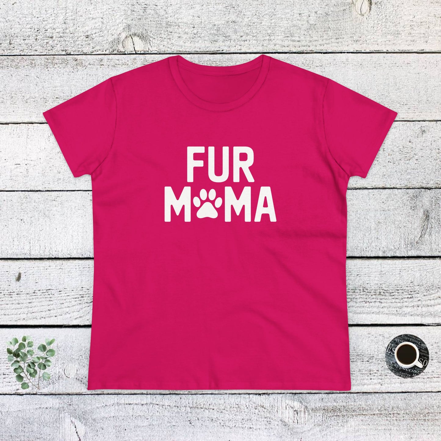 women's midweight cotton tee - fur muma | funny dog lover gift | cute pet quote design