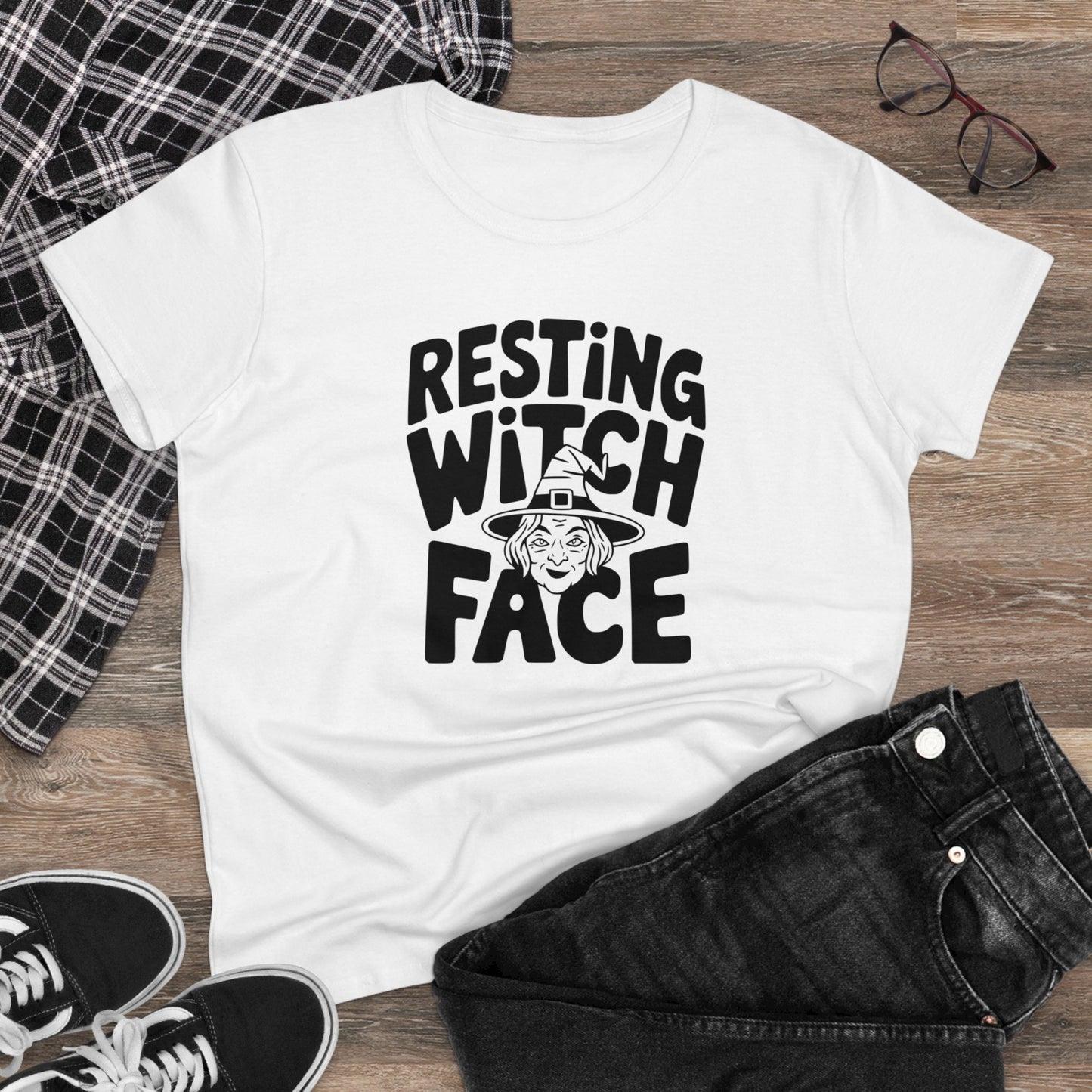 women's t-shirt, women's tee, women's halloween, witch!