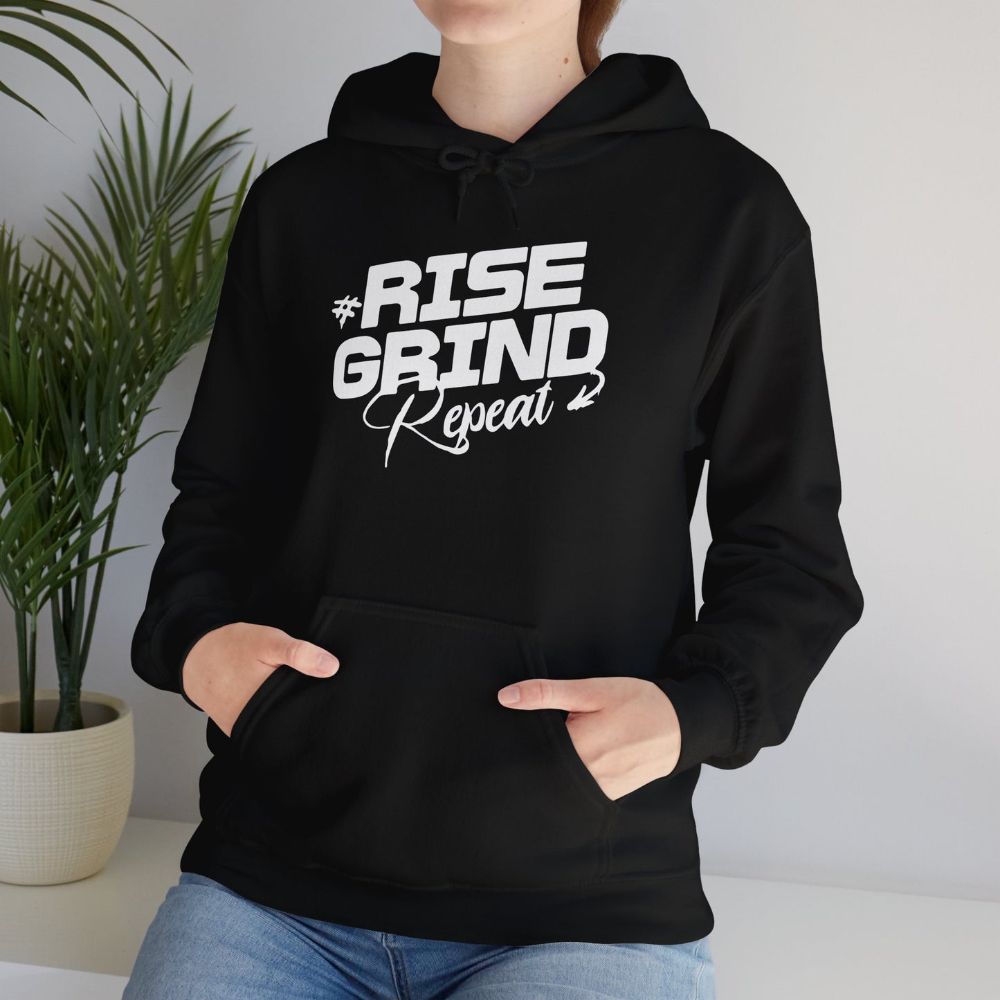 unisex heavy blend™ hooded sweatshirt - rise, grind, repeat - hustle daily motivation