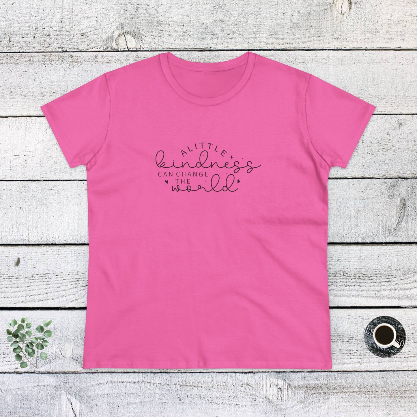 women's midweight cotton tee - a little kindness, a little less judgment - kindness quote