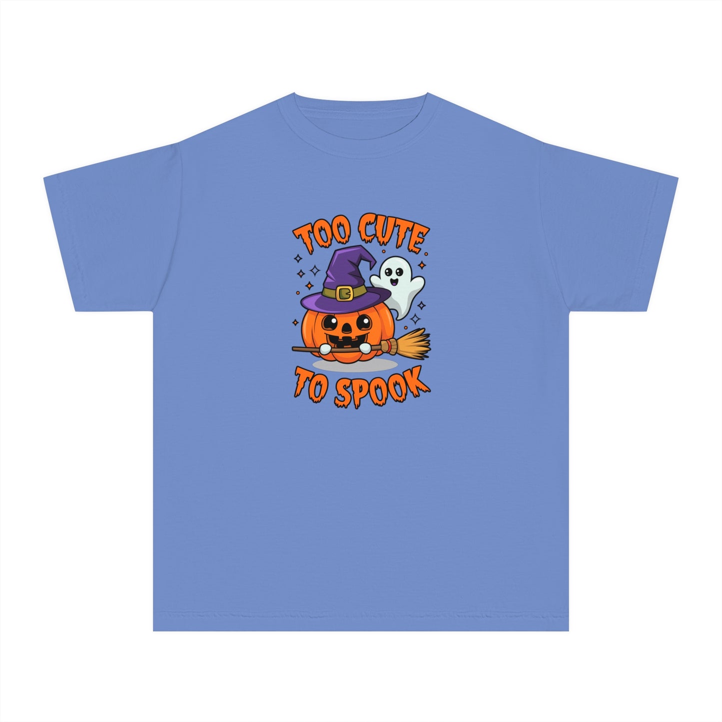 youth t-shirt, youth halloween t-shirt, too cute to spook!