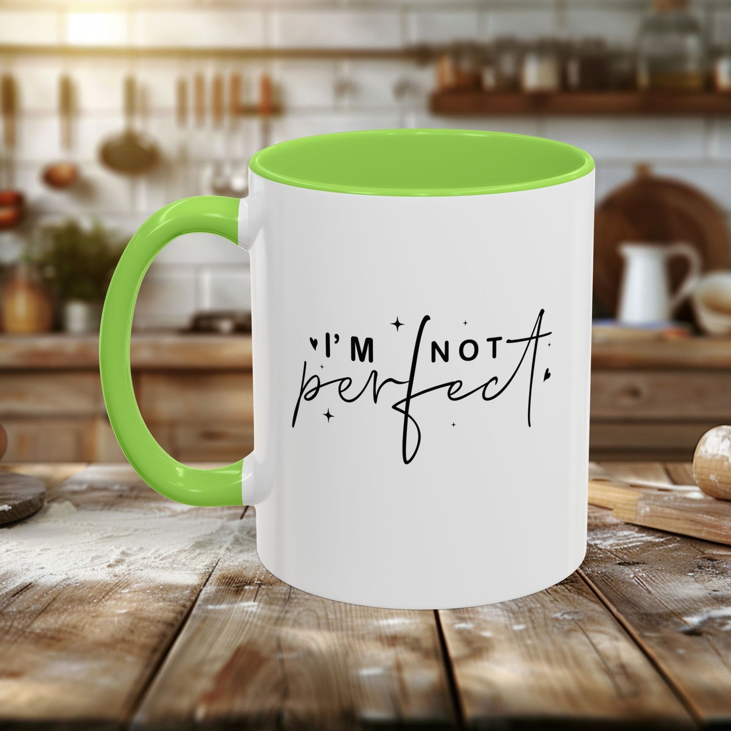 colorful mugs (11oz, 15oz) - i’m not perfect - self-acceptance quote