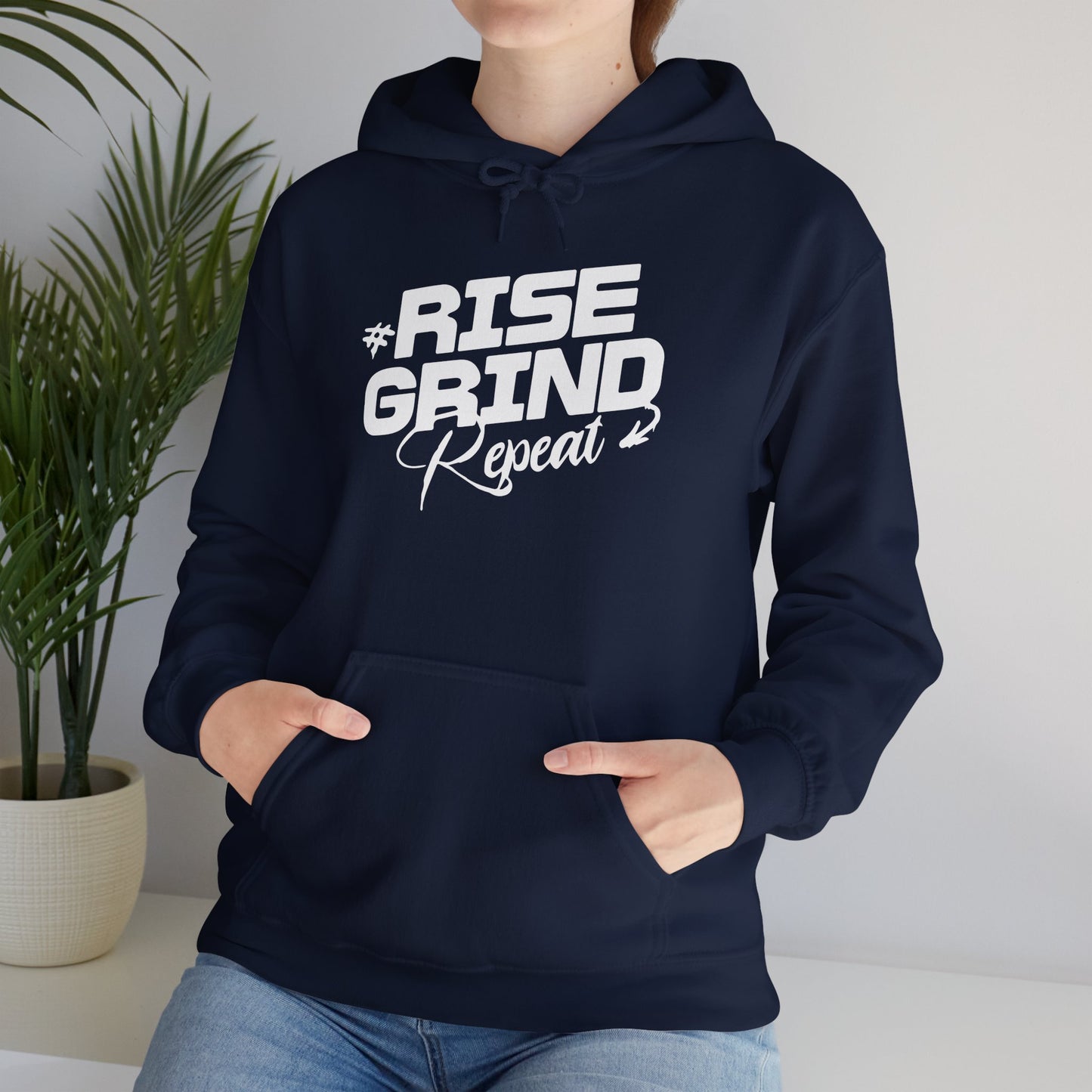 unisex heavy blend™ hooded sweatshirt - rise, grind, repeat - hustle daily motivation