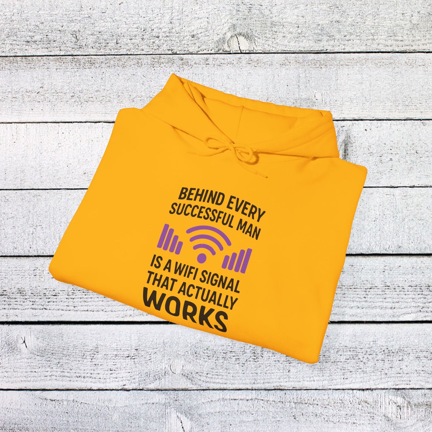unisex heavy blend™ hooded sweatshirt - behind every successful man is a wifi signal that works