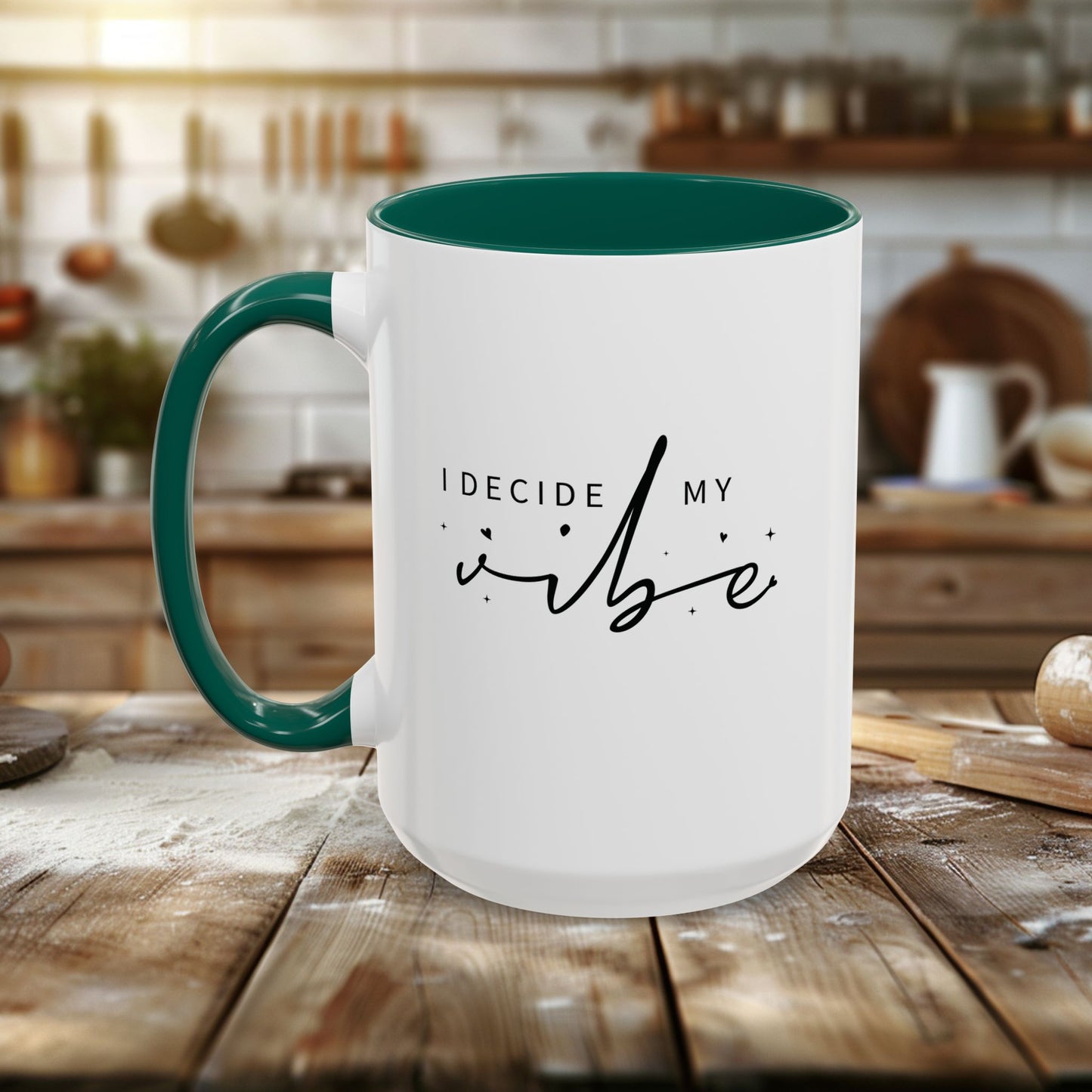 colorful mugs (11oz, 15oz) - i decide my vibe - confidence & control quote