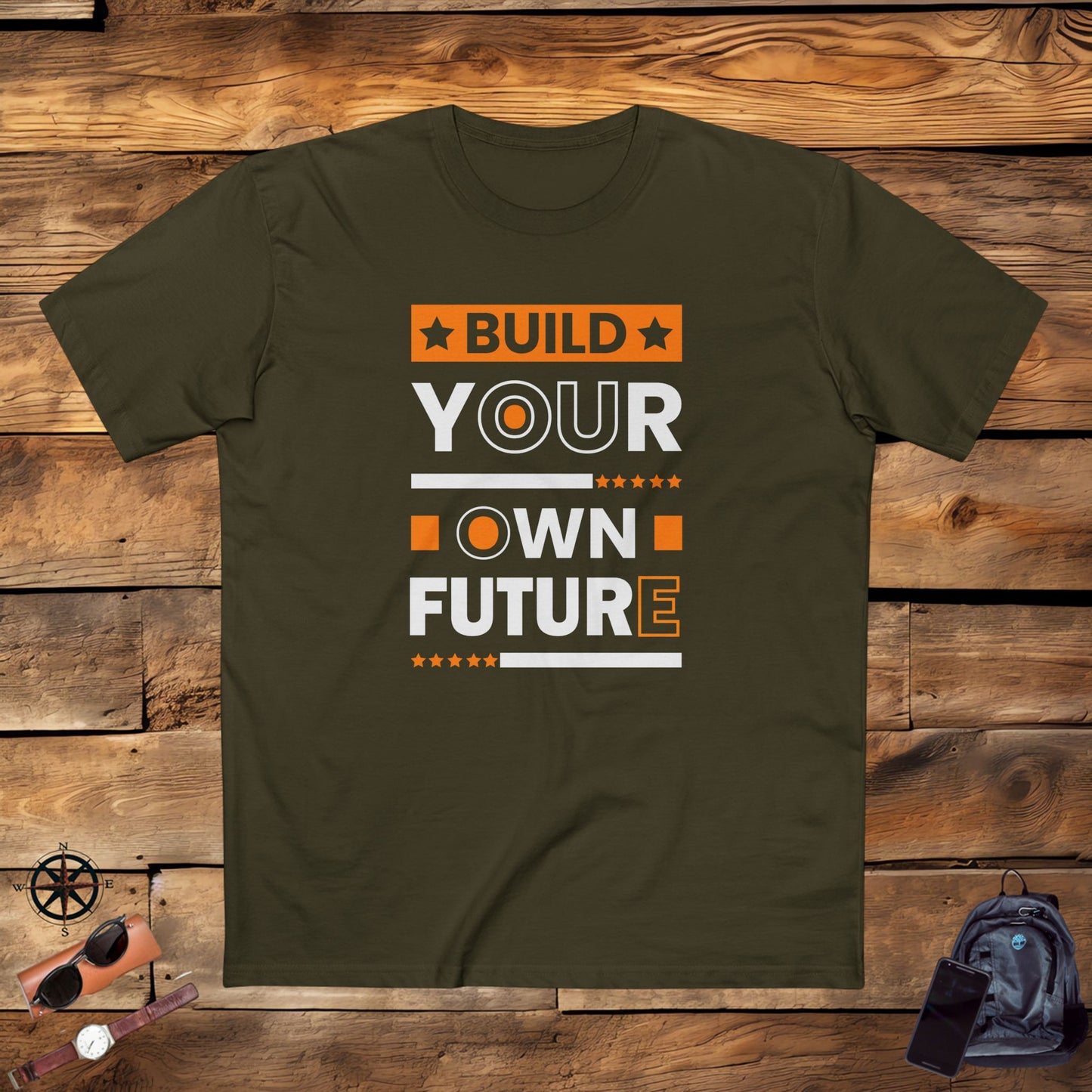 adult staple tee - build your own future - empowerment message