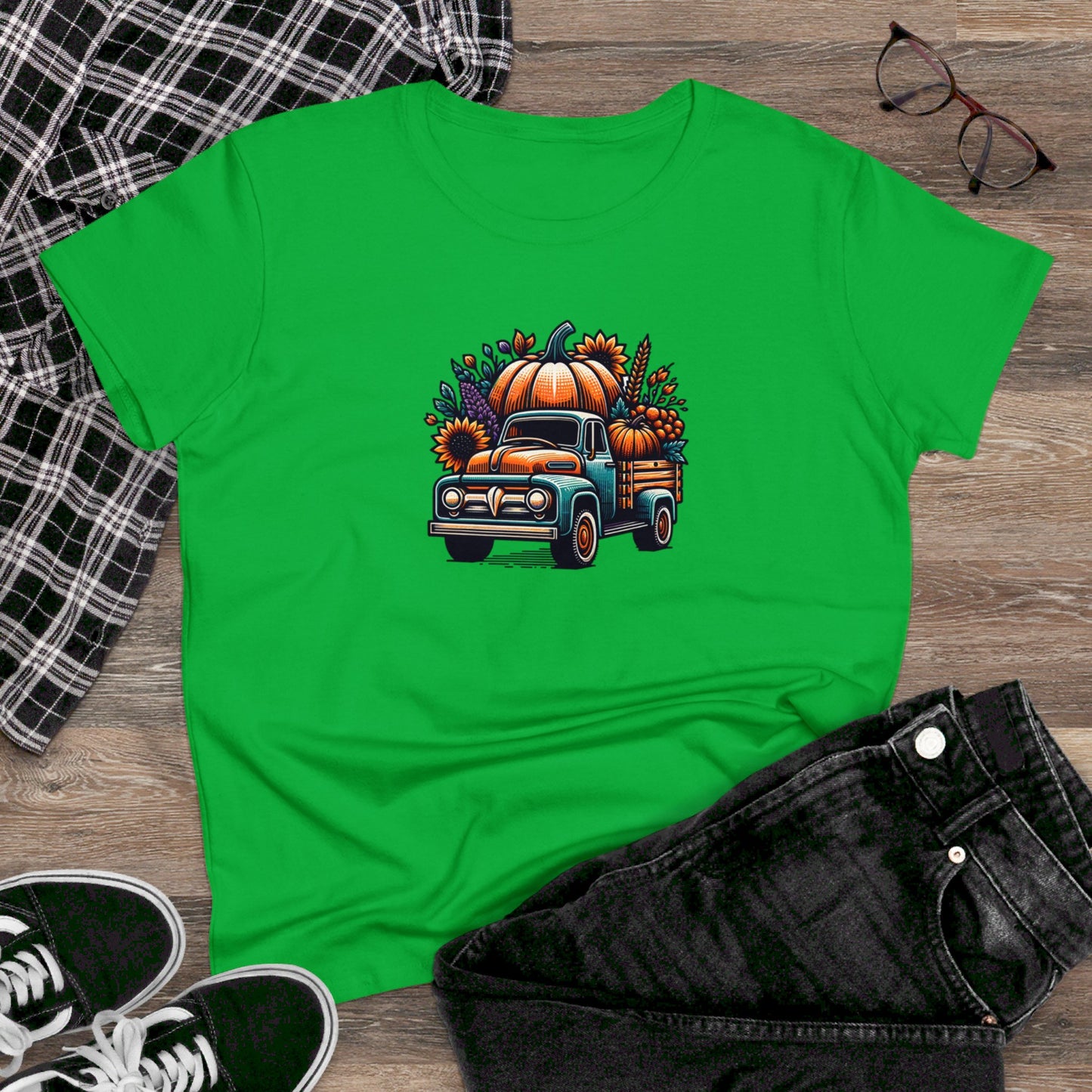 womens t-shirt - pumpkin truck!
