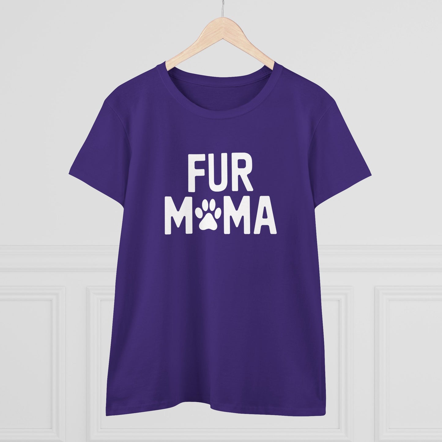 women's midweight cotton tee - fur muma | funny dog lover gift | cute pet quote design