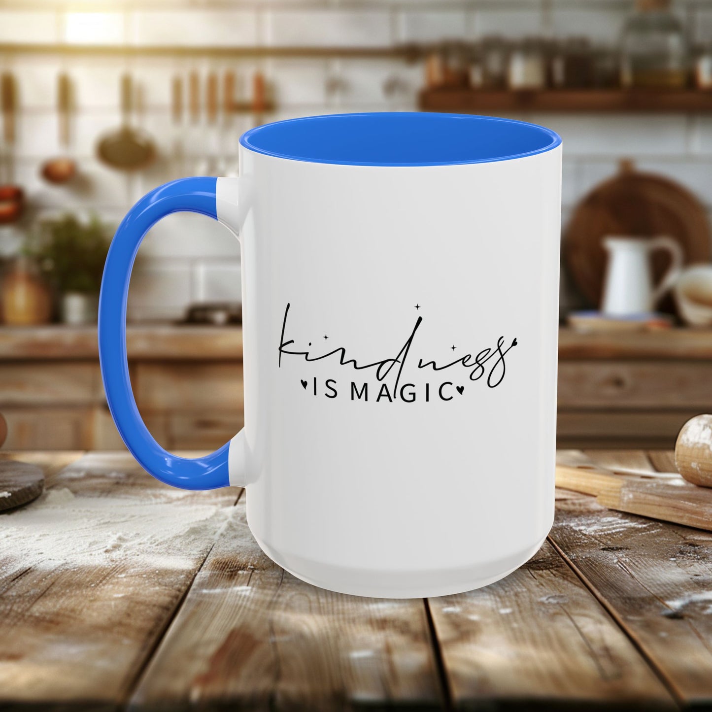 copy of colorful mugs (11oz, 15oz) - kindness is magic - whimsical positive quote