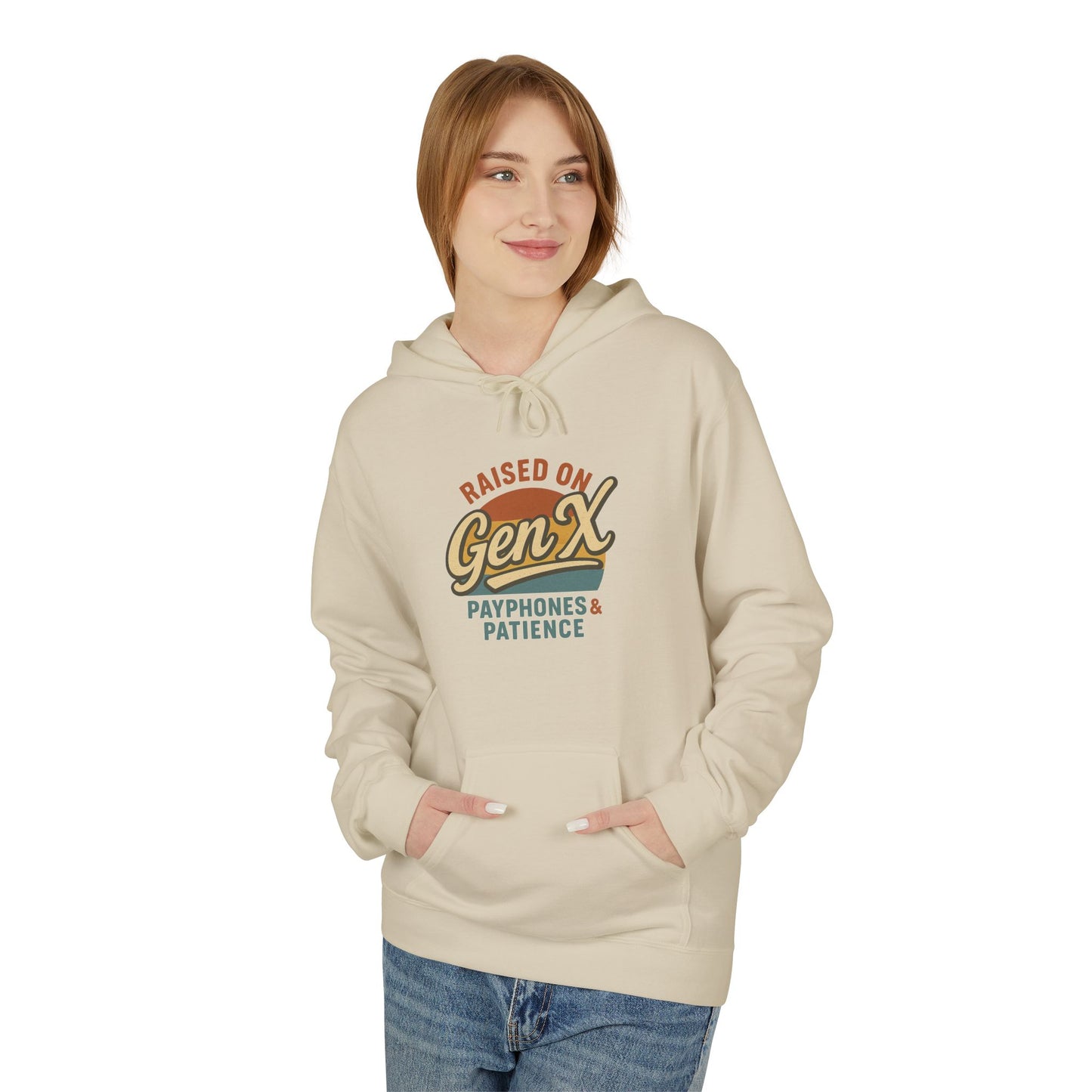 unisex softstyle hoodie - raised on gen x design