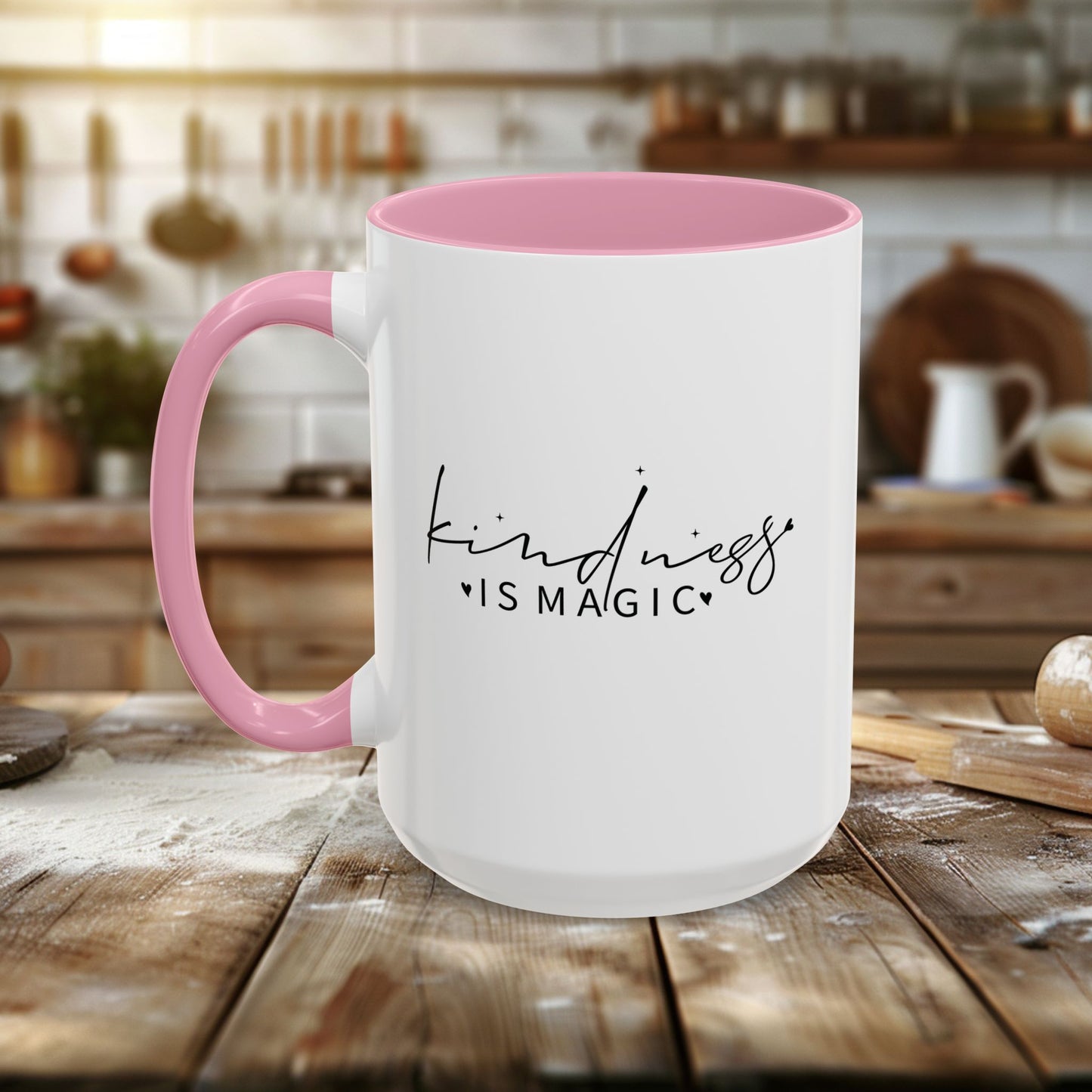 copy of colorful mugs (11oz, 15oz) - kindness is magic - whimsical positive quote