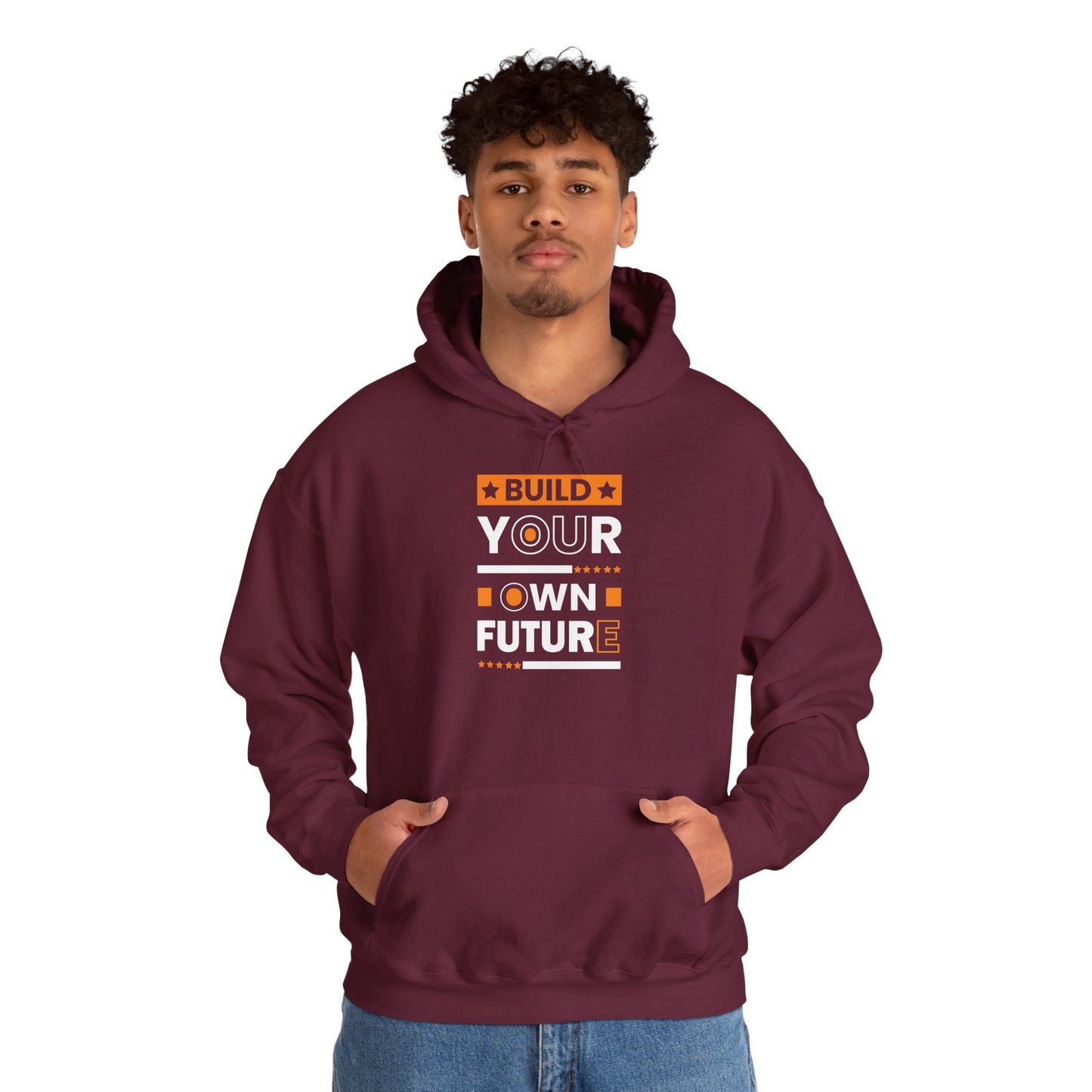 unisex heavy blend™ hooded sweatshirt - build your own future - empowerment message