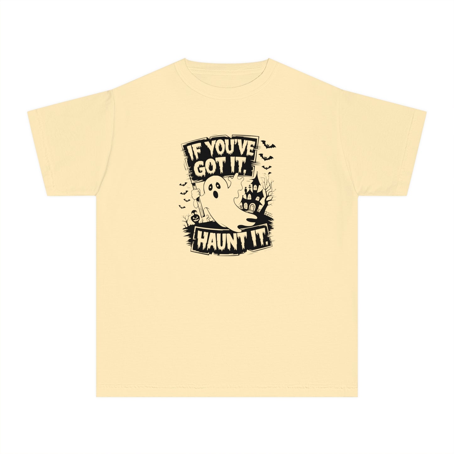 youth t-shirt, youth halloween t-shirt, if you've got it haunt it!