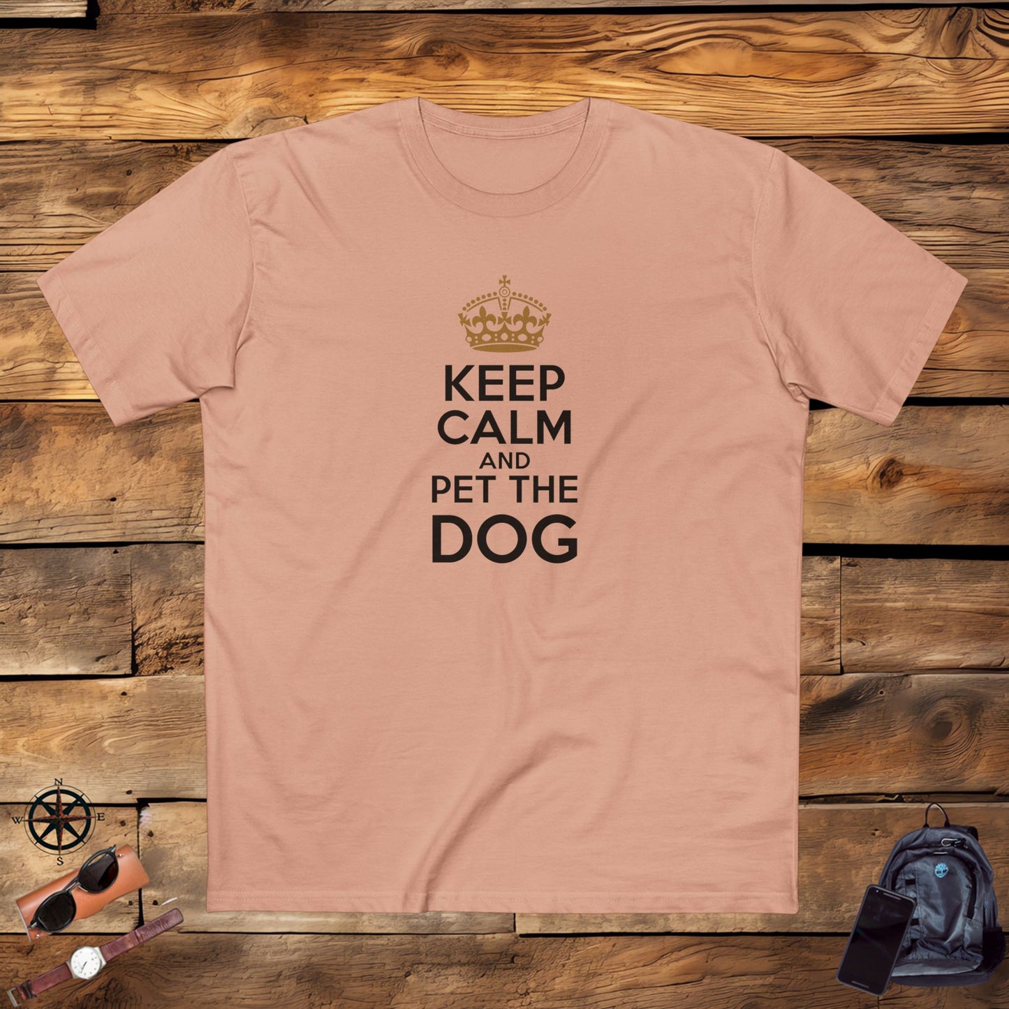 adult staple tee - keep calm and pet the dog | funny dog lover gift | cute pet quote design