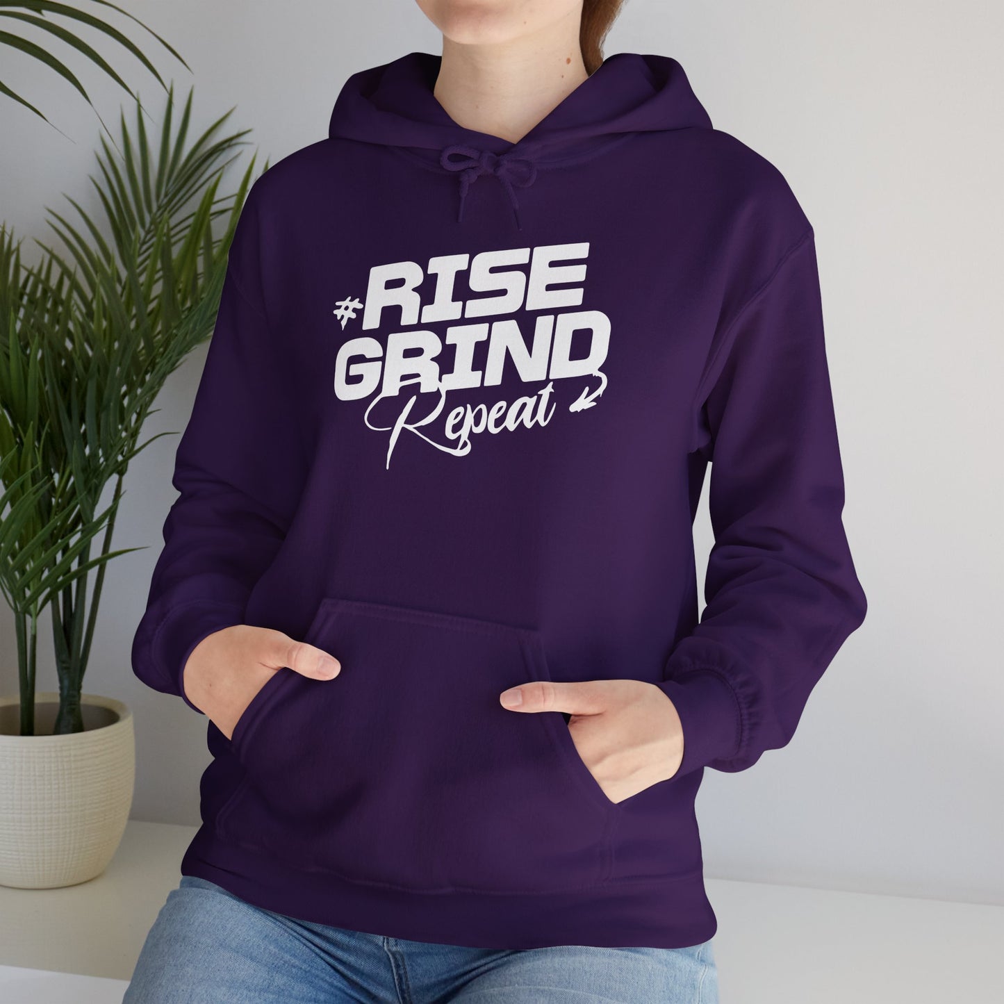 unisex heavy blend™ hooded sweatshirt - rise, grind, repeat - hustle daily motivation