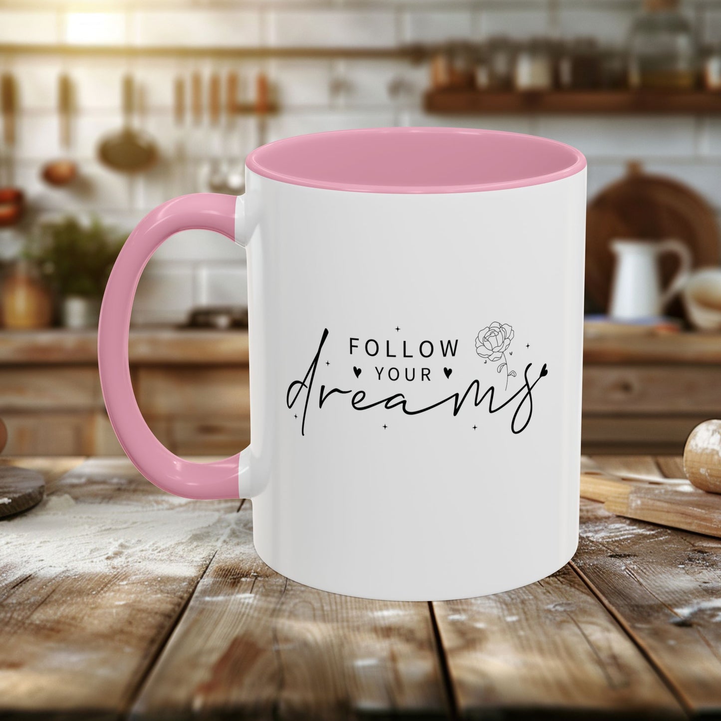 colorful mugs (11oz, 15oz) - follow your dreams - dream big quote