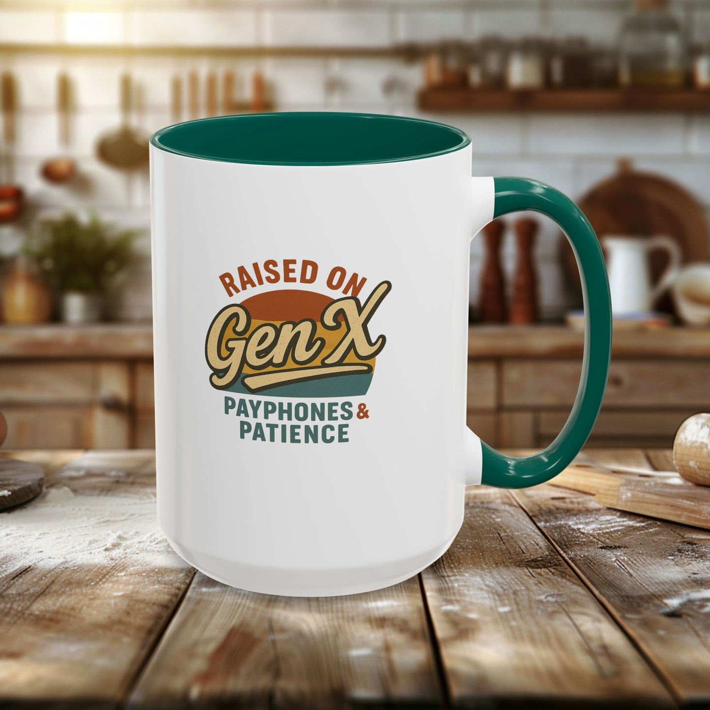 colorful 'raised on gen x' mug - perfect gift for nostalgic coffee lovers