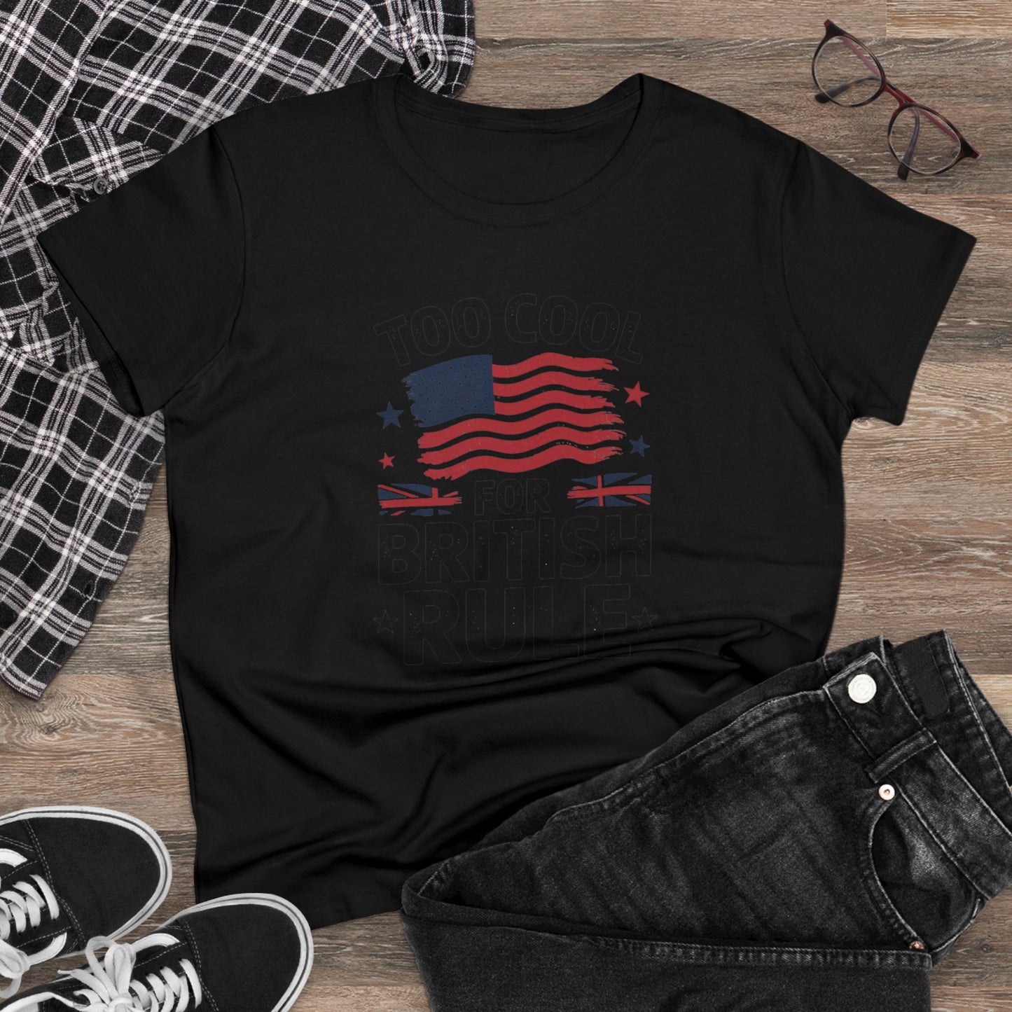 women's' t-shirt, women's tee, funny gift, too cool for british rule!