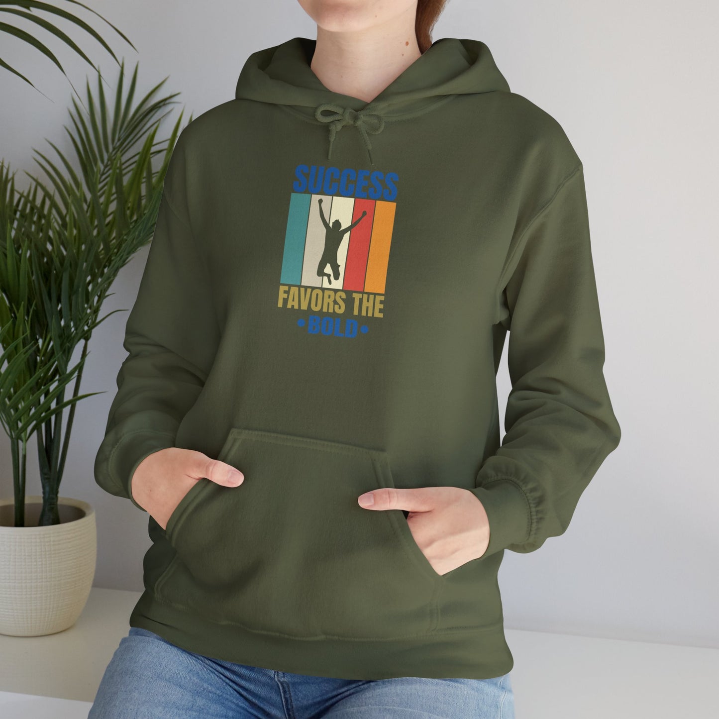 unisex heavy blend™ hooded sweatshirt - success favors the bold - risk and reward quote