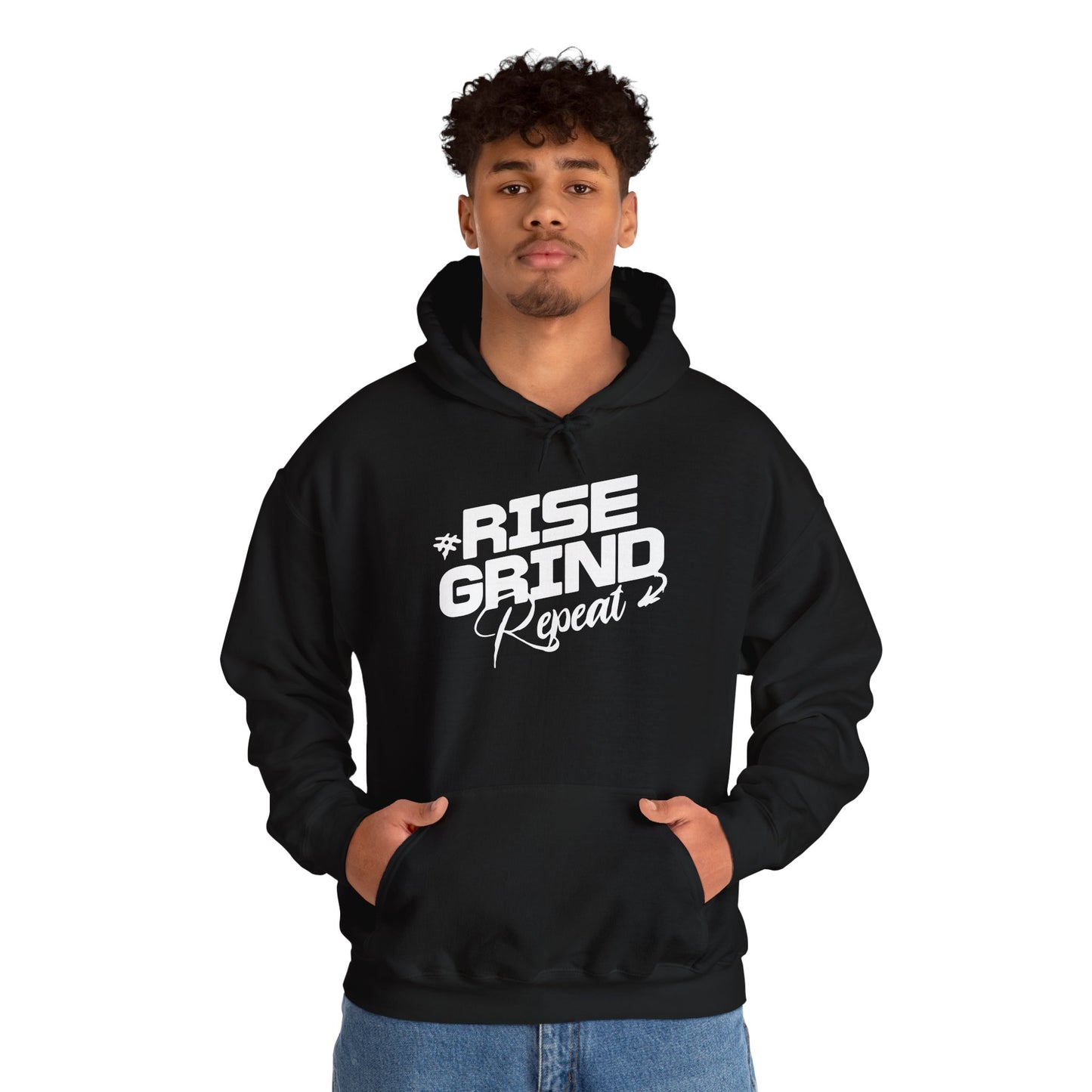 unisex heavy blend™ hooded sweatshirt - rise, grind, repeat - hustle daily motivation