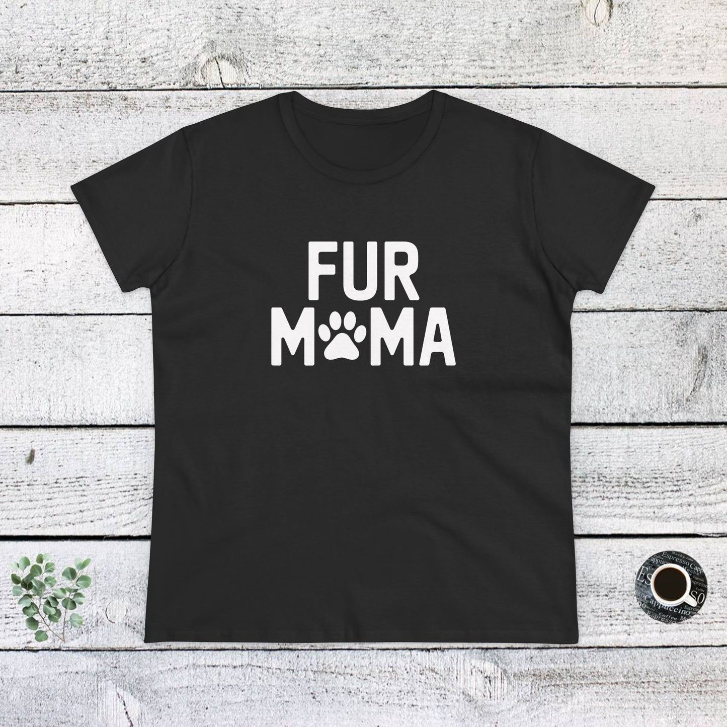 women's midweight cotton tee - fur muma | funny dog lover gift | cute pet quote design