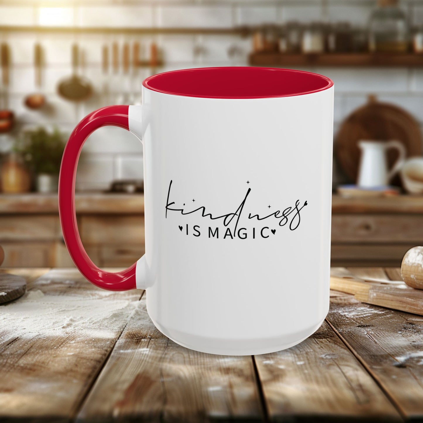 copy of colorful mugs (11oz, 15oz) - kindness is magic - whimsical positive quote
