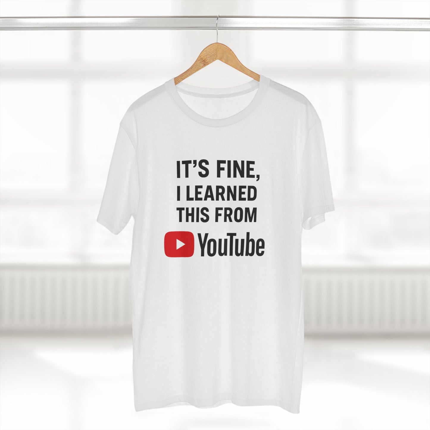 men's stable tee: it's fine, i learned this from youtube