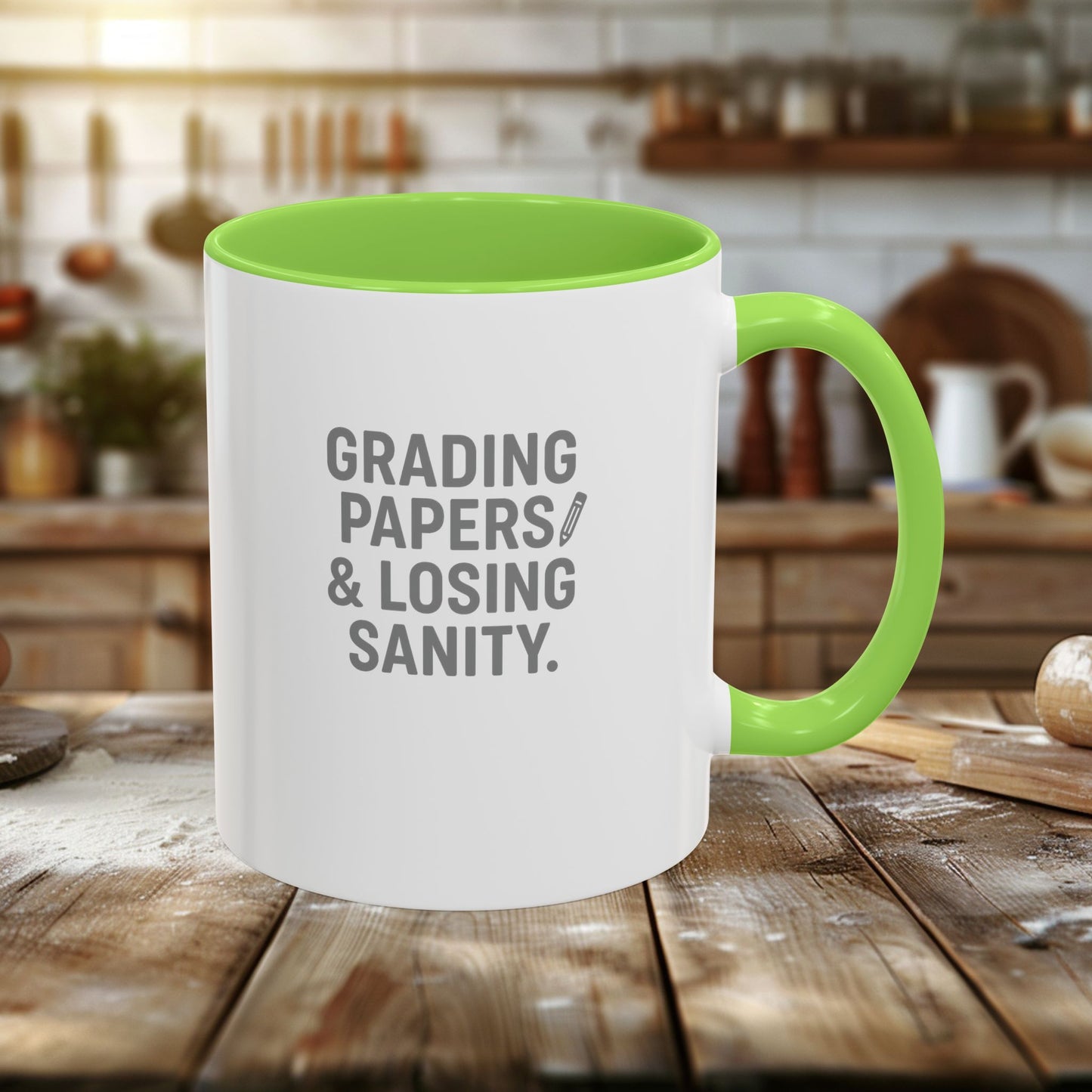 colorful grading papers & losing sanity mug – perfect gift for teachers. teachers with attitude.