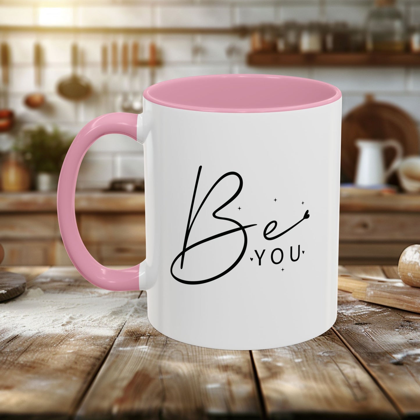 colorful mugs (11oz, 15oz) - be you - simple and powerful self-love quote