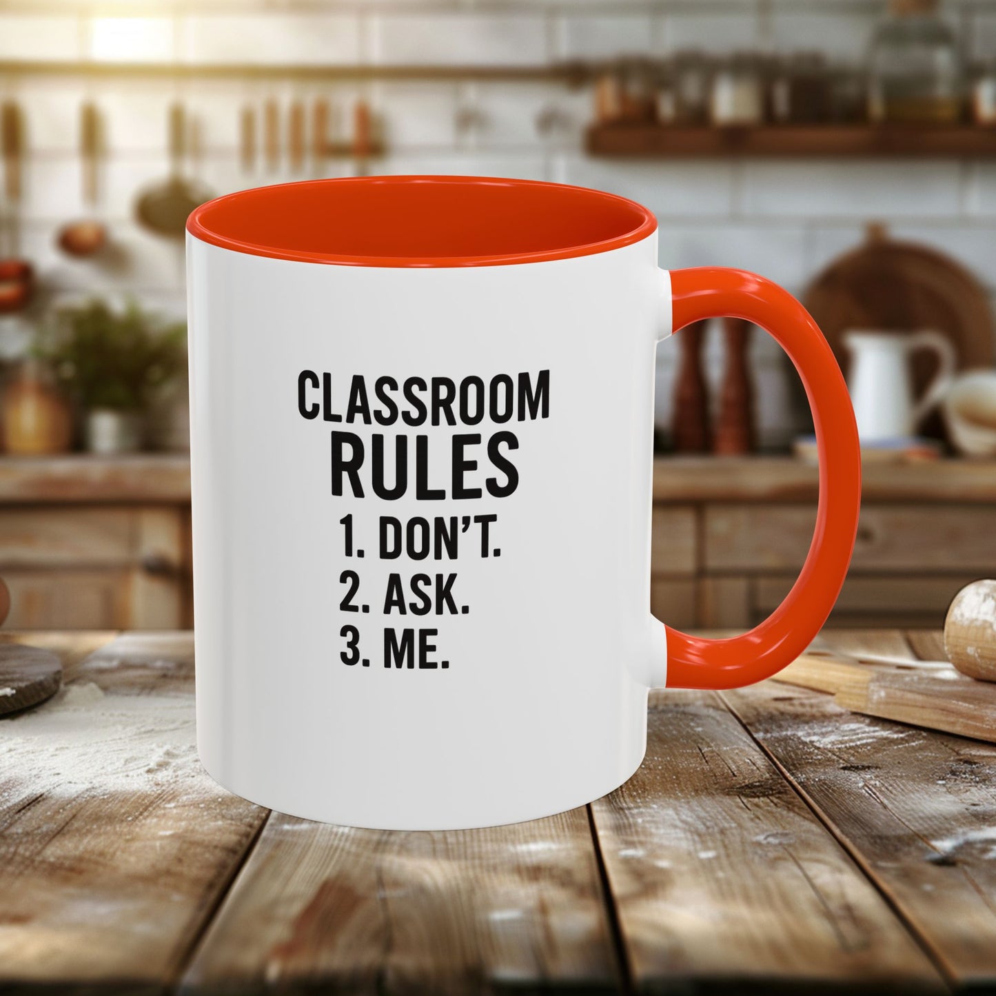 colorful classroom rules mug - perfect for teachers and students. teachers with attitude.