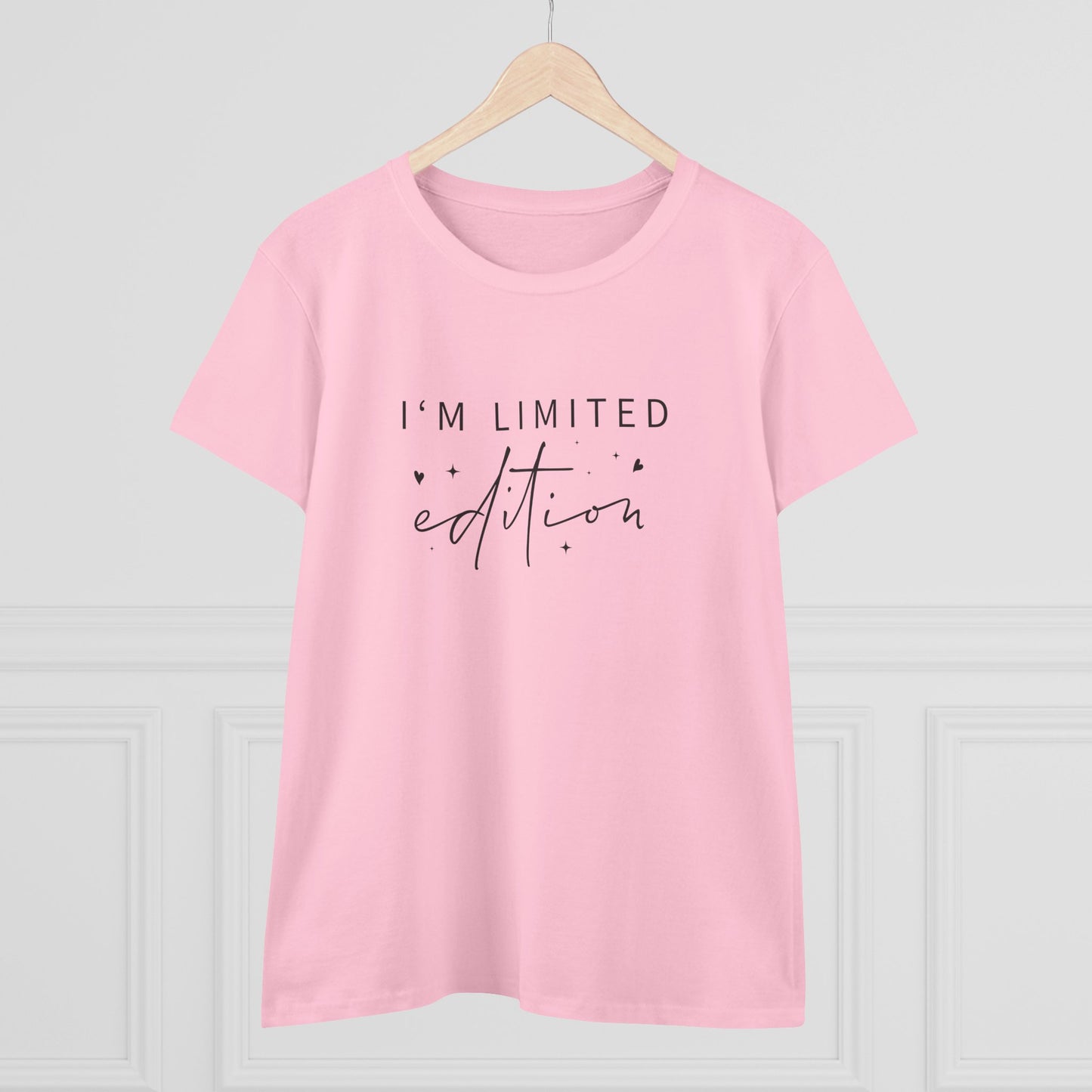 women's midweight cotton tee - i’m limited edition - unique confidence quote