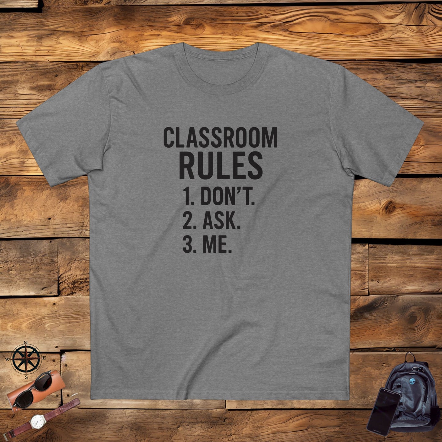 stylish men's stable tee - classroom rules design. teachers with attitude.