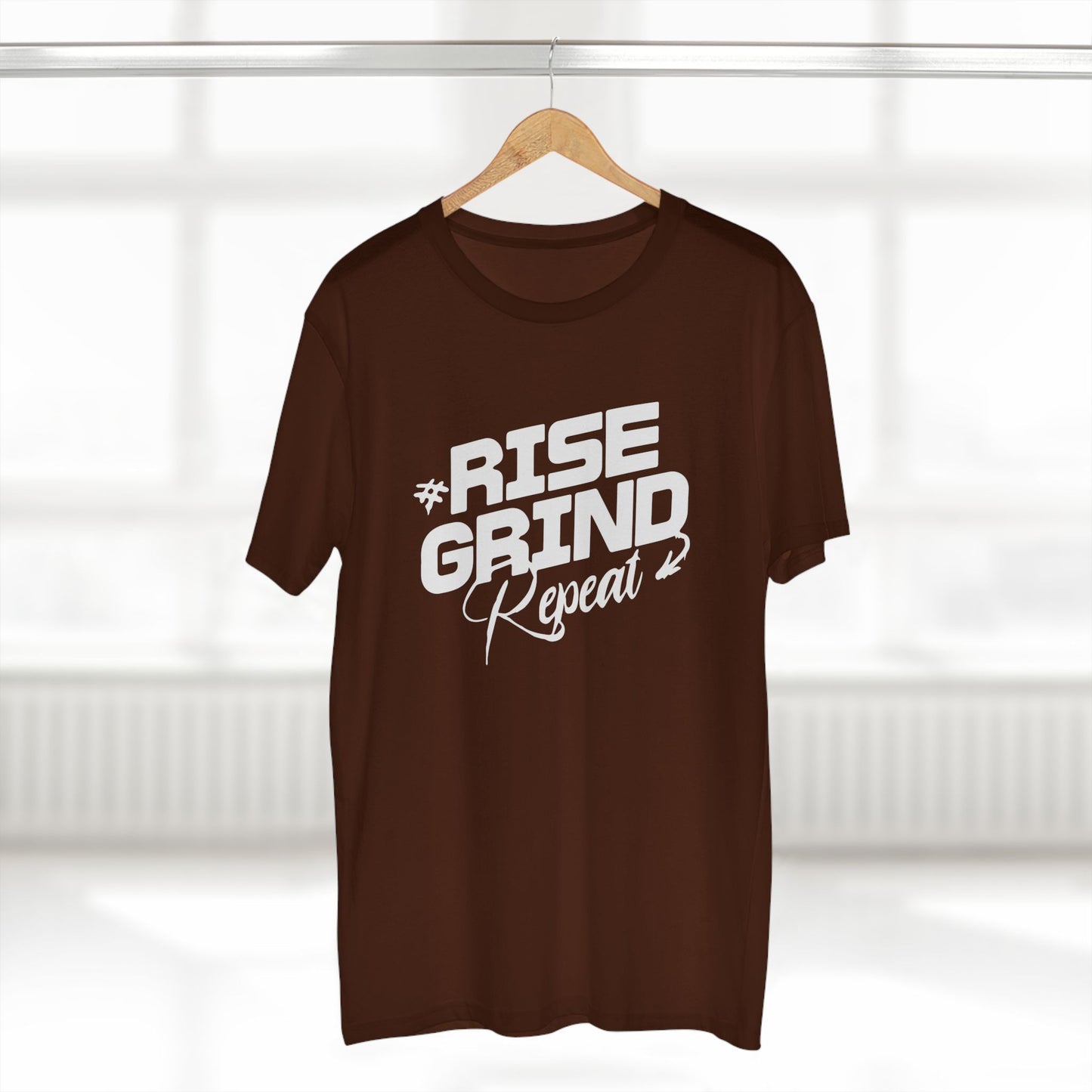 adult staple tee - rise, grind, repeat - hustle daily motivation