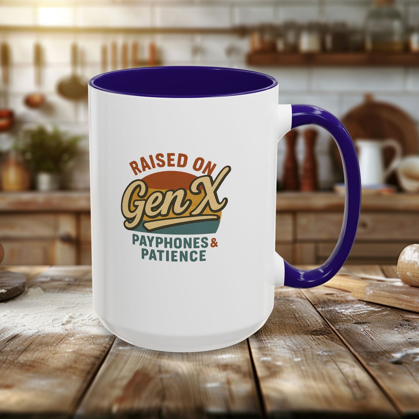 colorful 'raised on gen x' mug - perfect gift for nostalgic coffee lovers